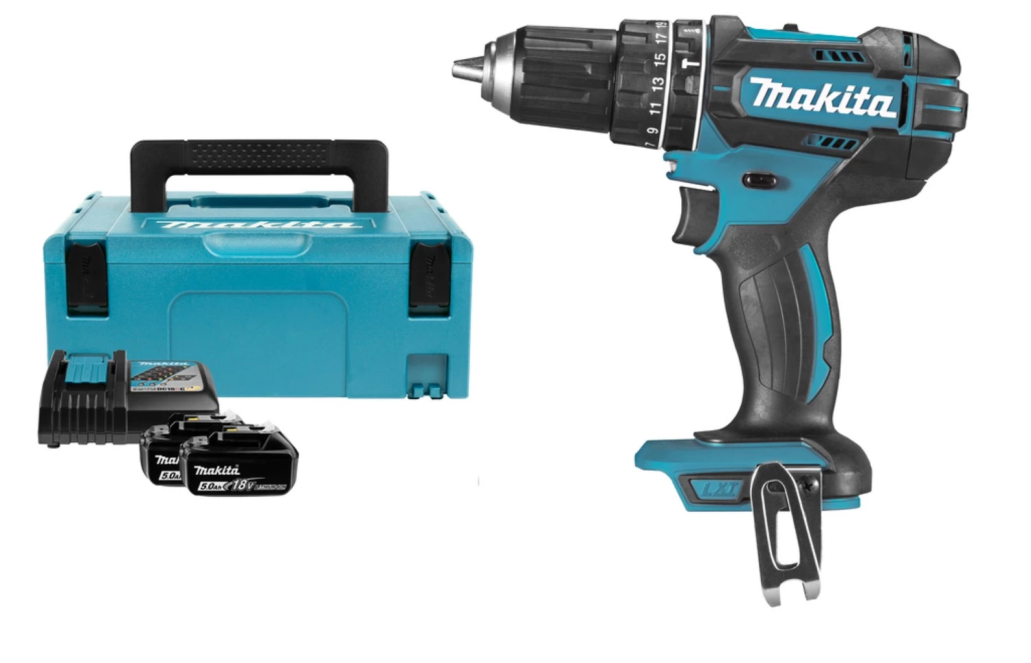 Makita DHP482RTJ 18V Li-Ion accu klopboor- /schroefmachine set (2x 5.0Ah accu) in Mbox-image