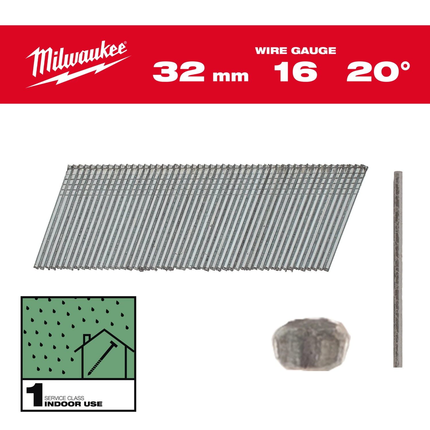 Milwaukee 4932492582 Clous 16G/20/32mm/G/SC1-2kpc-image