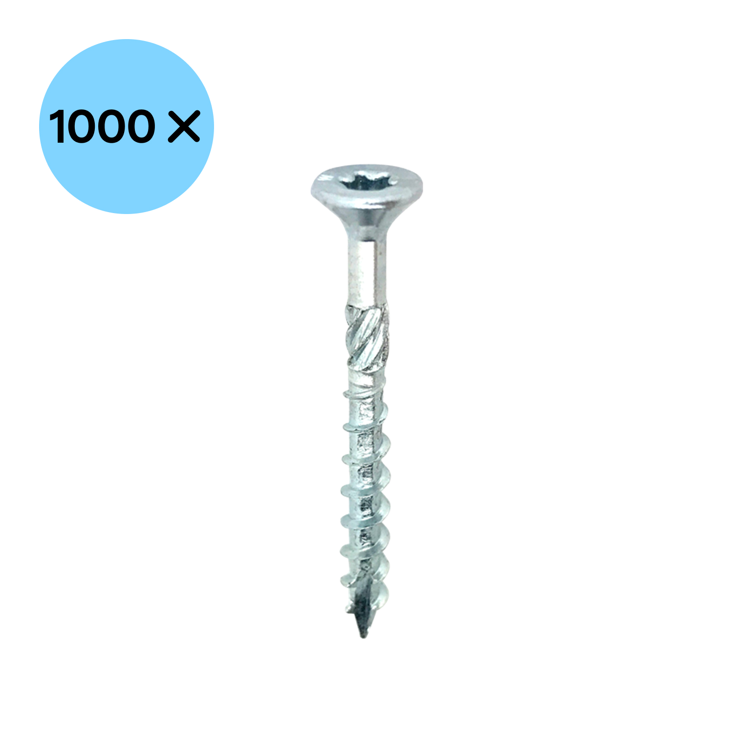 Woodies 61540370 Ultimate Spaanplaatschroef - TX20 - 4.0 x 40mm - Verzonken kop - Deeldraad - Verzinkt (1000st)-image