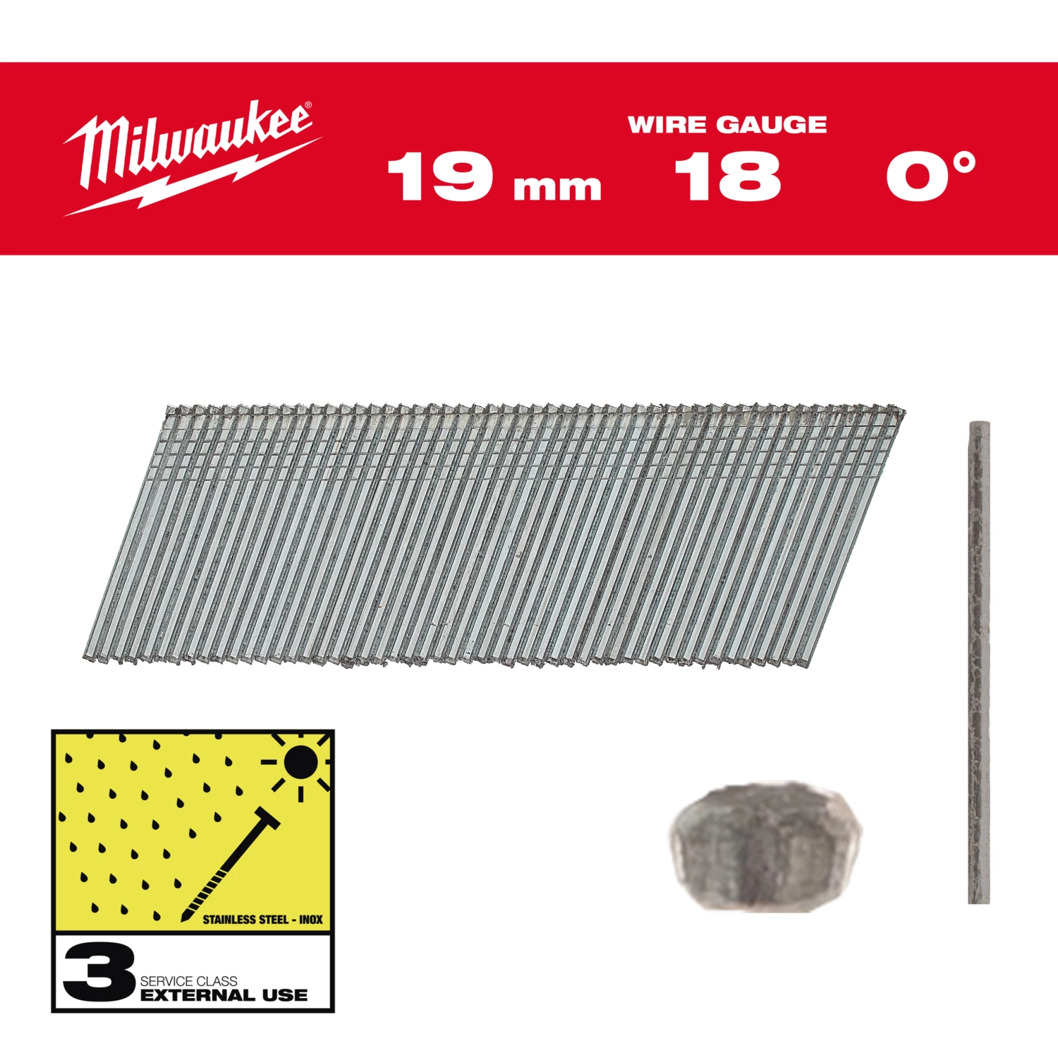 Milwaukee 4932492558 Nagels brad Inox 18G/19mm/SC3-10kpc-image