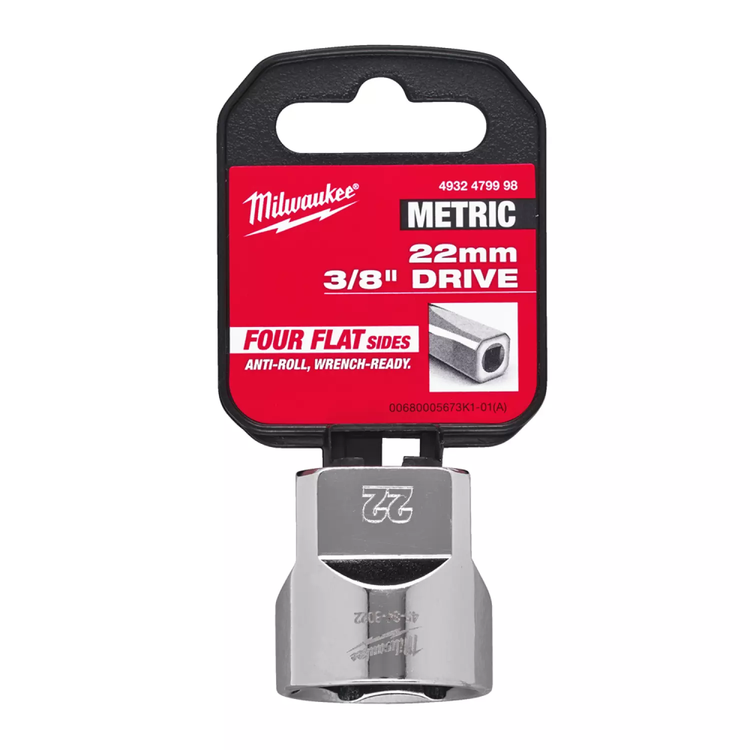 Milwaukee 4932479998 Dop - 3/8" FOUR FLAT™ - 22mm-image