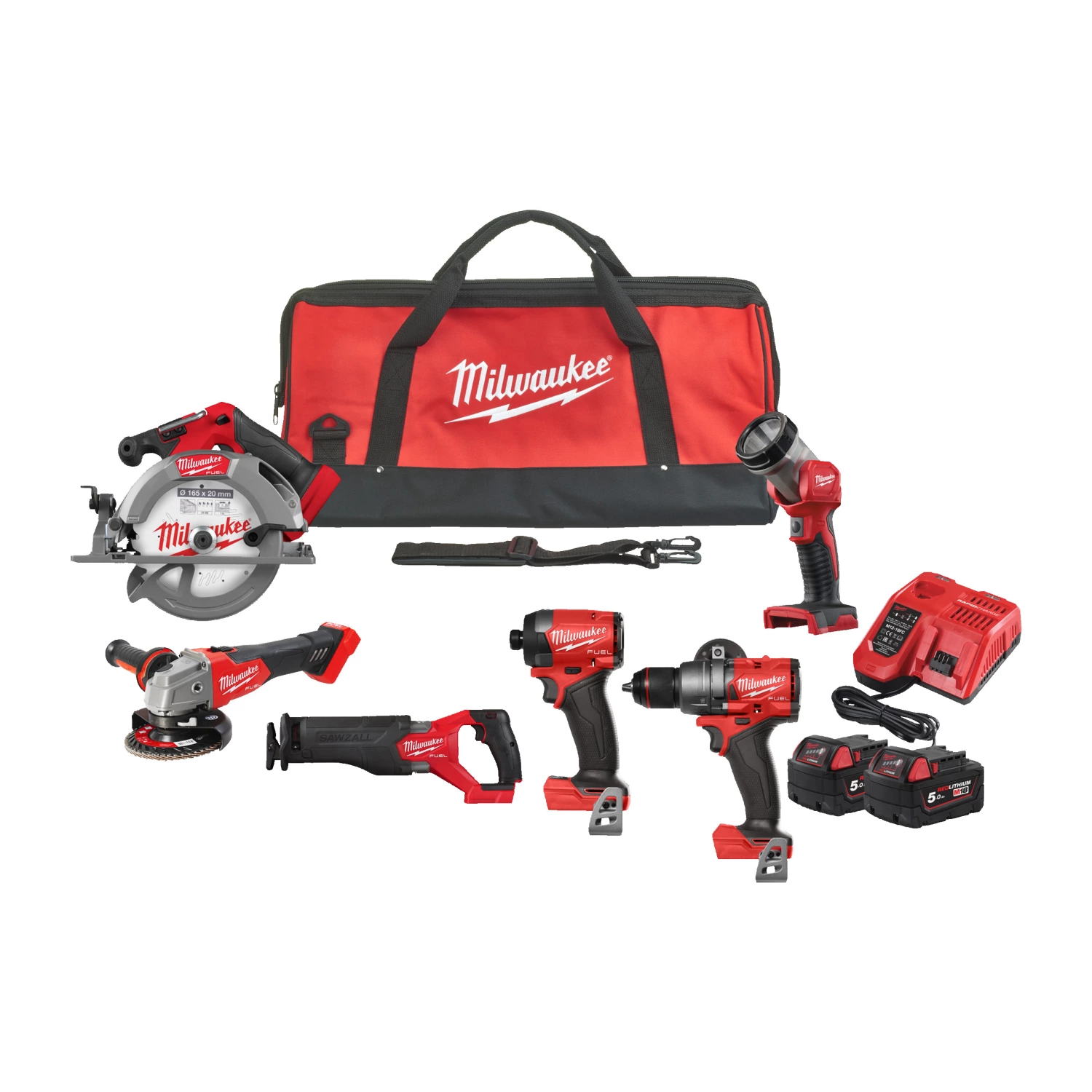 Milwaukee M18 FPP6G3-502B 18V Li-ion accu 6-Delige combiset in transporttas (2x 5.0Ah accu)-image