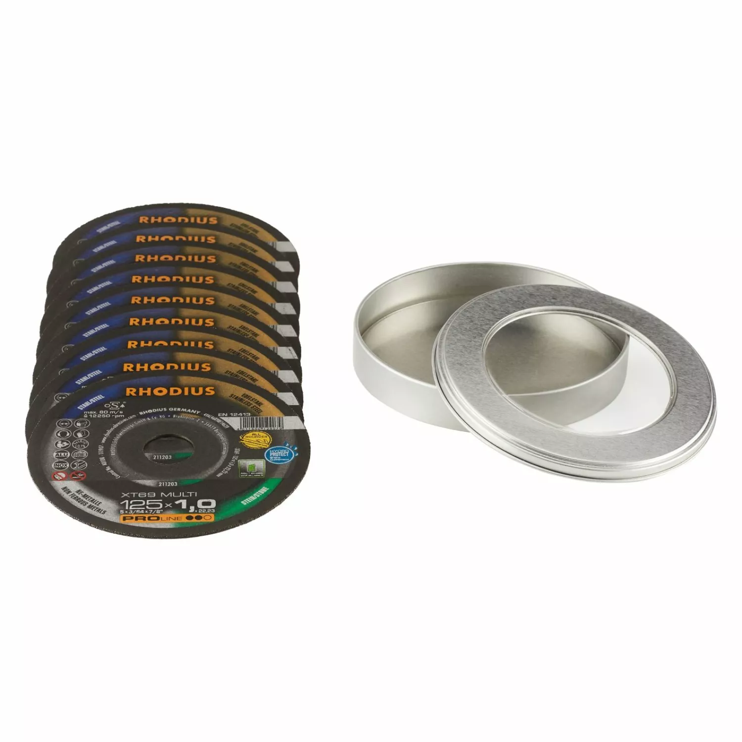 Rhodius 211211 XT69 MULTI BOX - Disque de tronçonnage extra-fin - 125 x 1,0 x 22,23 - 125 mm-image