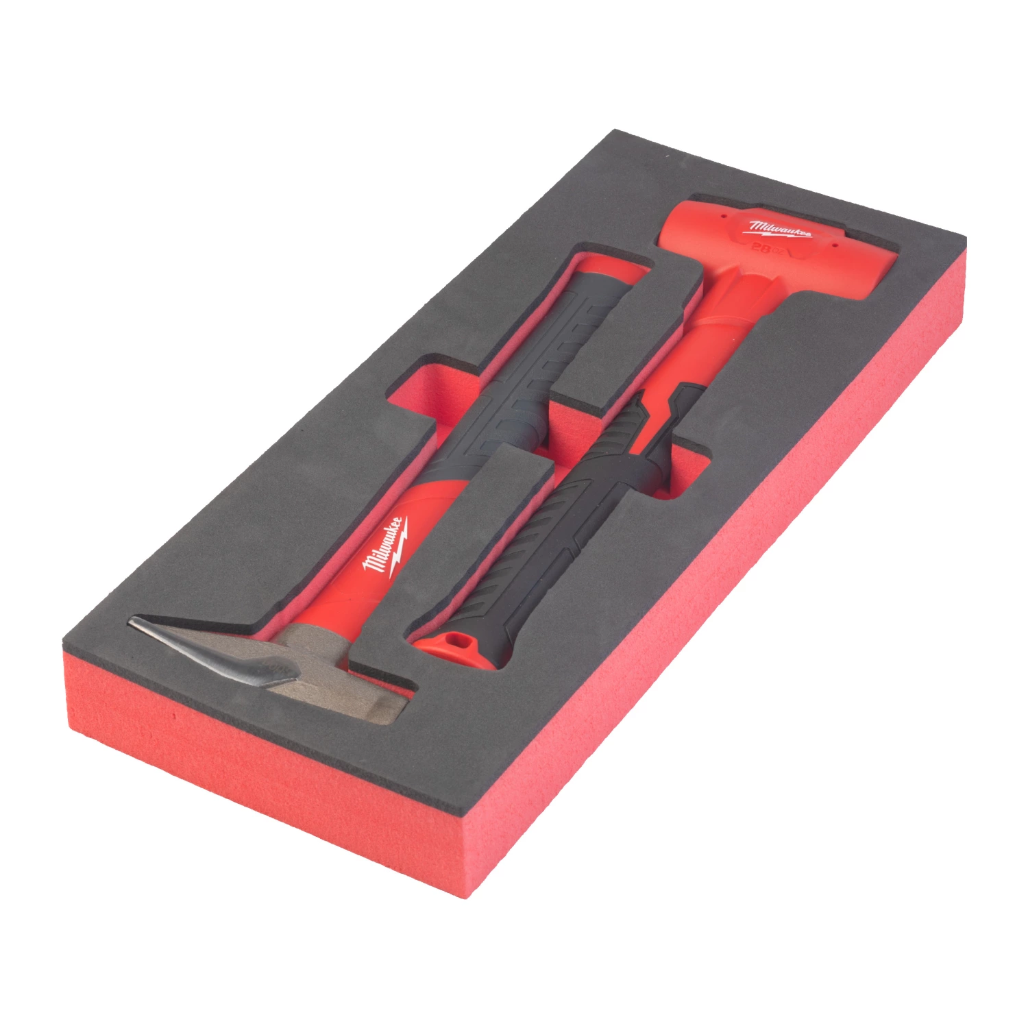 Milwaukee 4932493253 Bankhamer 500 gram + Bolkophamer 450 gram - 2-delige hamerset - in foam inlay-image