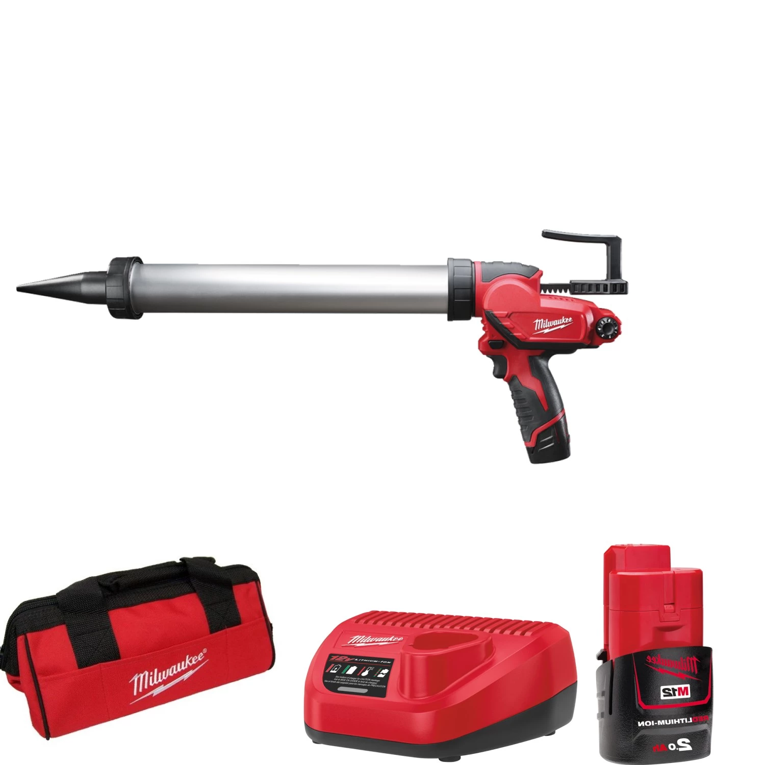 Milwaukee M12 PCG/600A-201B Li-Ion pistolet à colle / mastic avec porte-cartouche - 12V-image