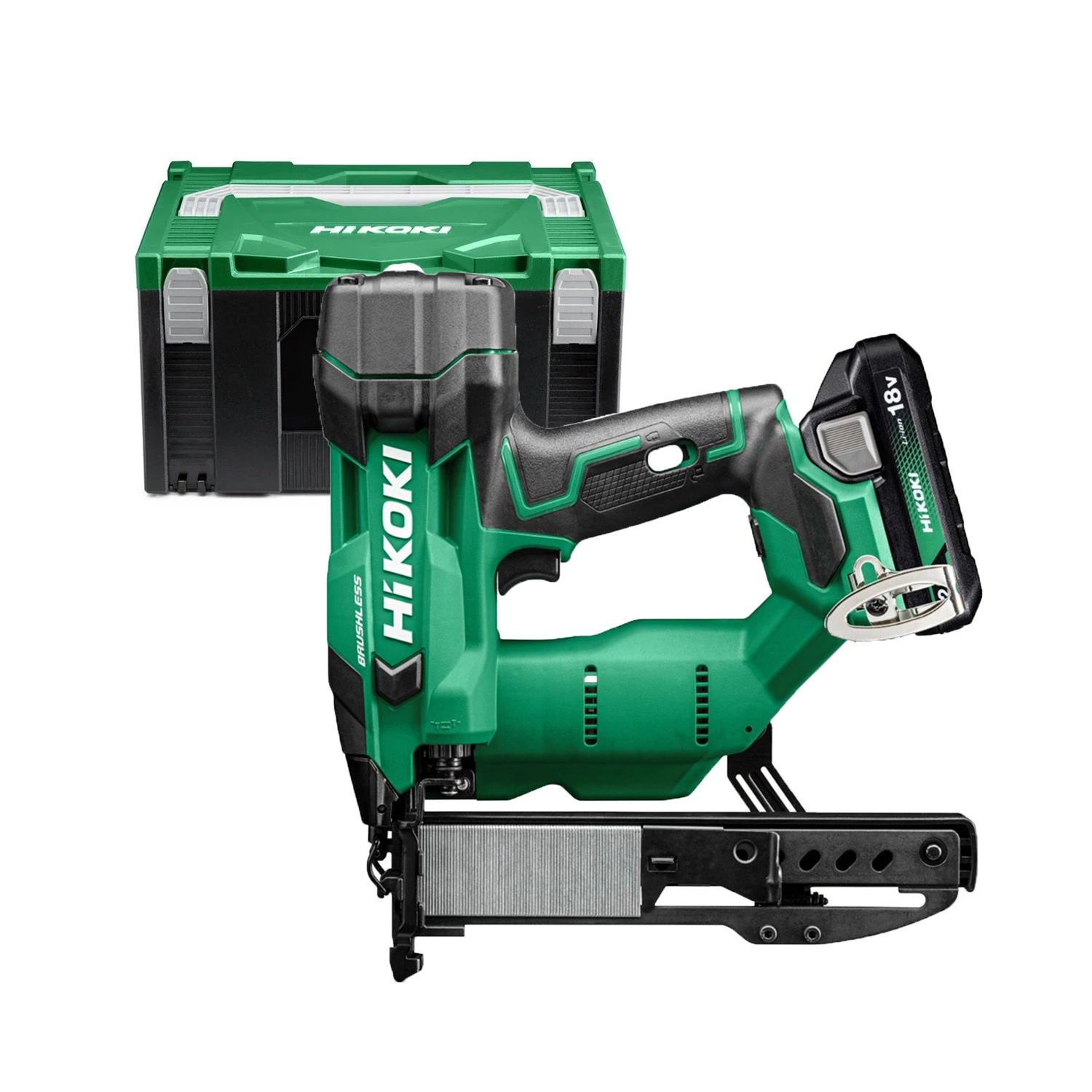 HiKOKI N1804DAWXZ 18 V Li-ion Batterie Agrafeuse (2x 2,0 Ah) dans HSC III - 13-40 mm-image