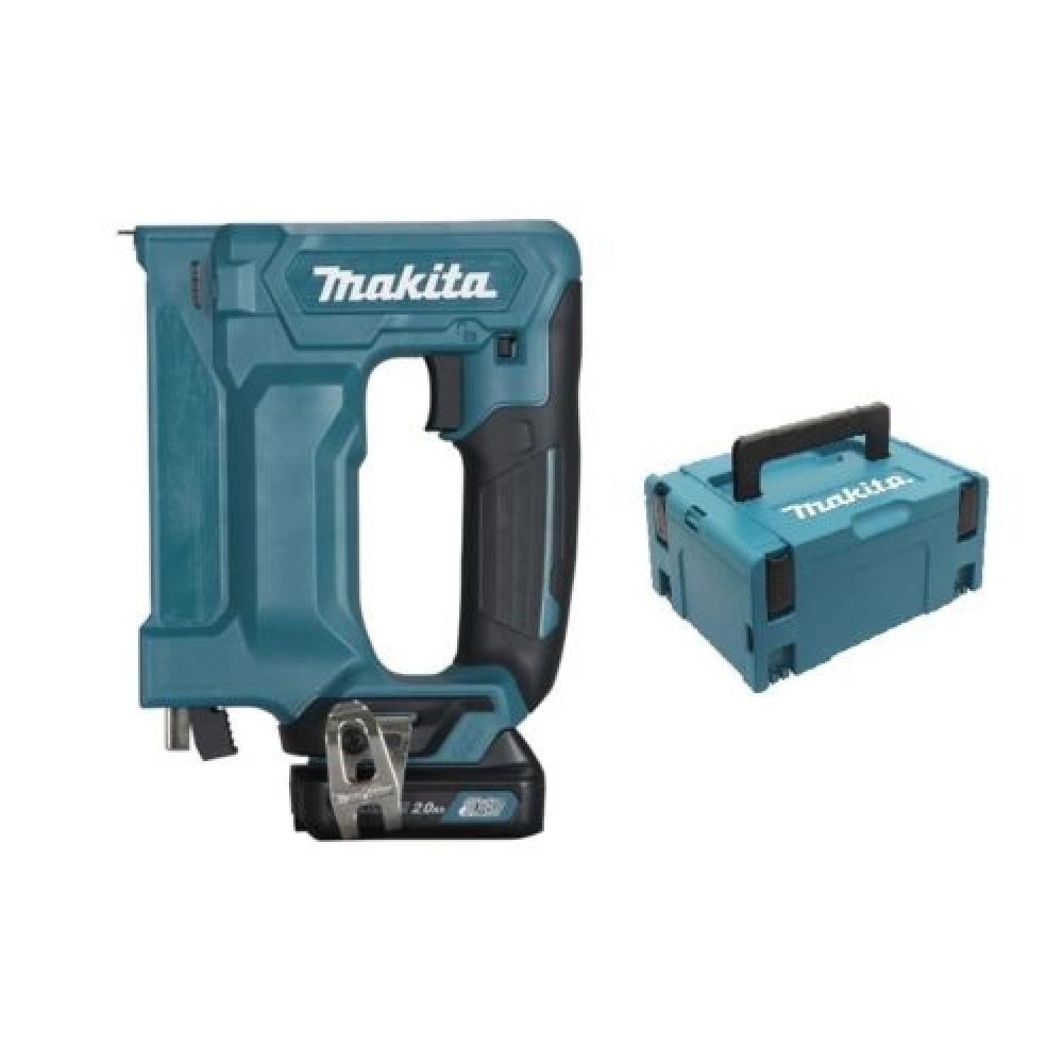 Makita ST113DSAJ 10,8 V Li-Ion ensemble pistolet à clous et agrafeuse sans fil dans Mbox (2 batteries 2,0 Ah)-image