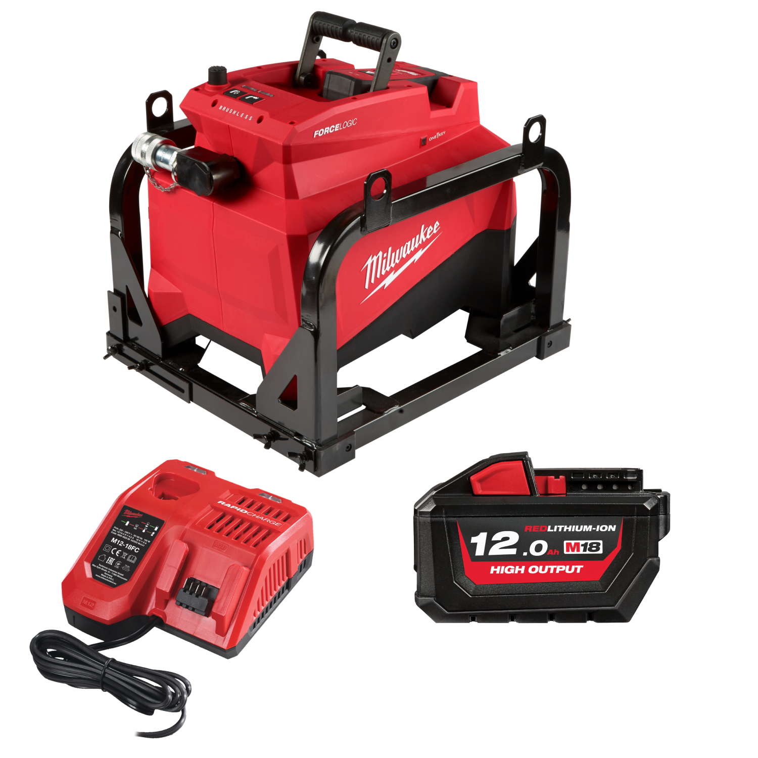 Milwaukee M18 HUP700-121 18V Li-ion accu Hydraulische pomp set (1x 12.0Ah accu)-image