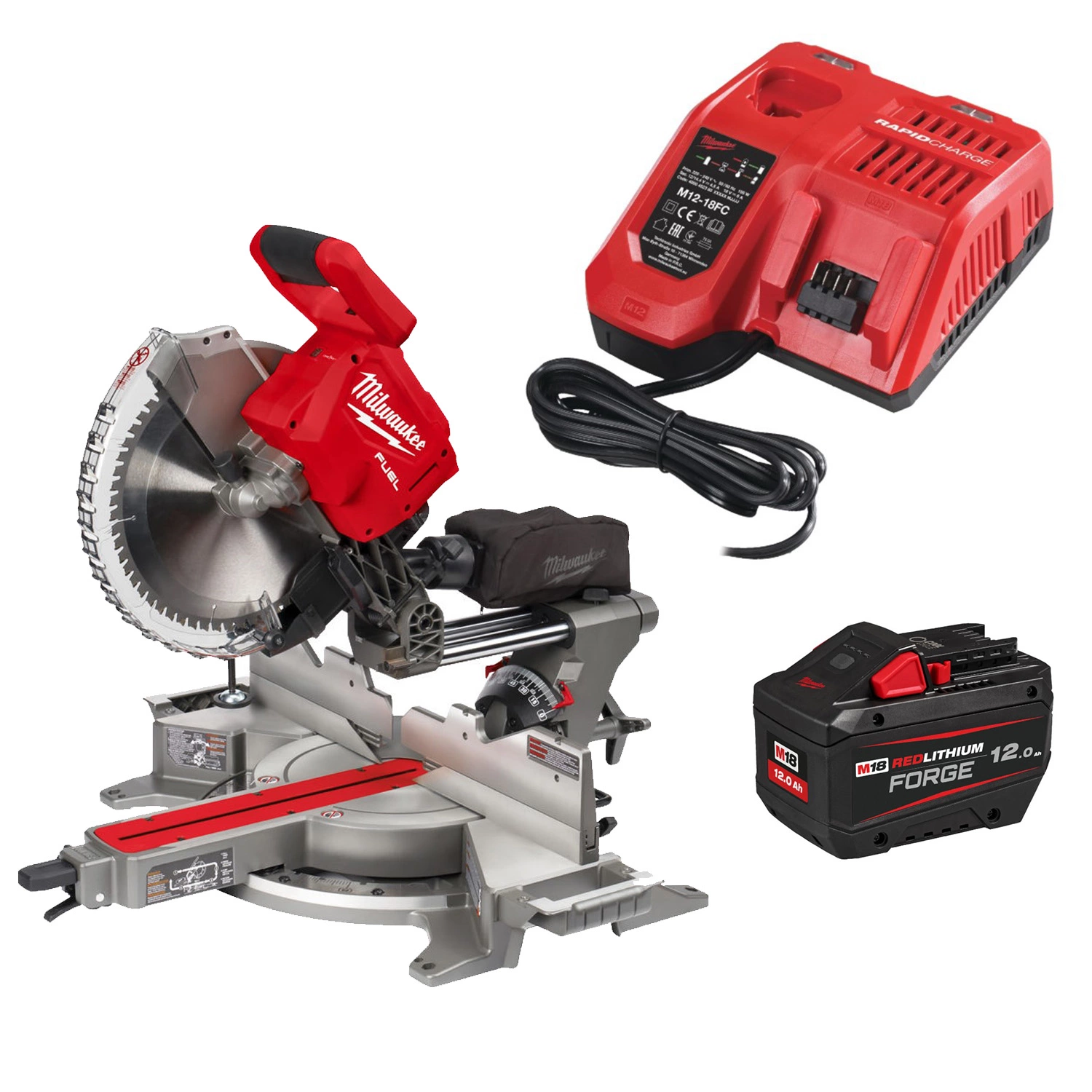 Milwaukee M18 FMS305-121 18V Li-Ion jeu de scies à tronçonner sans fil (1x 12.0Ah batterie forge) - 305 x 30mm-image