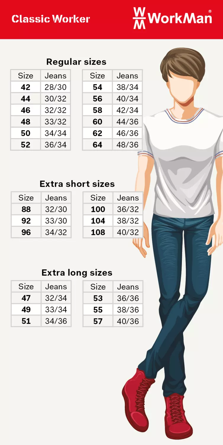 Workman 1004 Classic Worker ZIP OFF Werkbroek - Wit / Navy - Maat 50 (34/34)-image