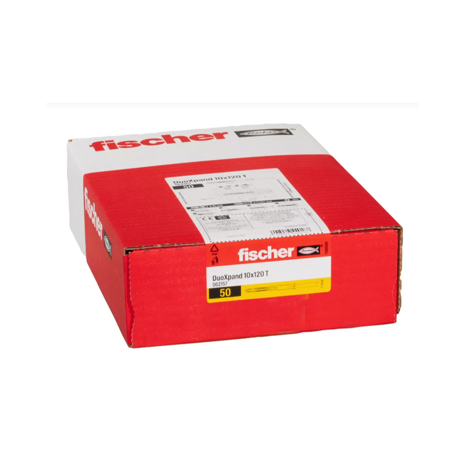 Fischer 562157 Constructieplug DuoXpand  - TX40 - 10.0 x 120mm - Verzonken kop - Voldraad - Verzinkt (50st)-image