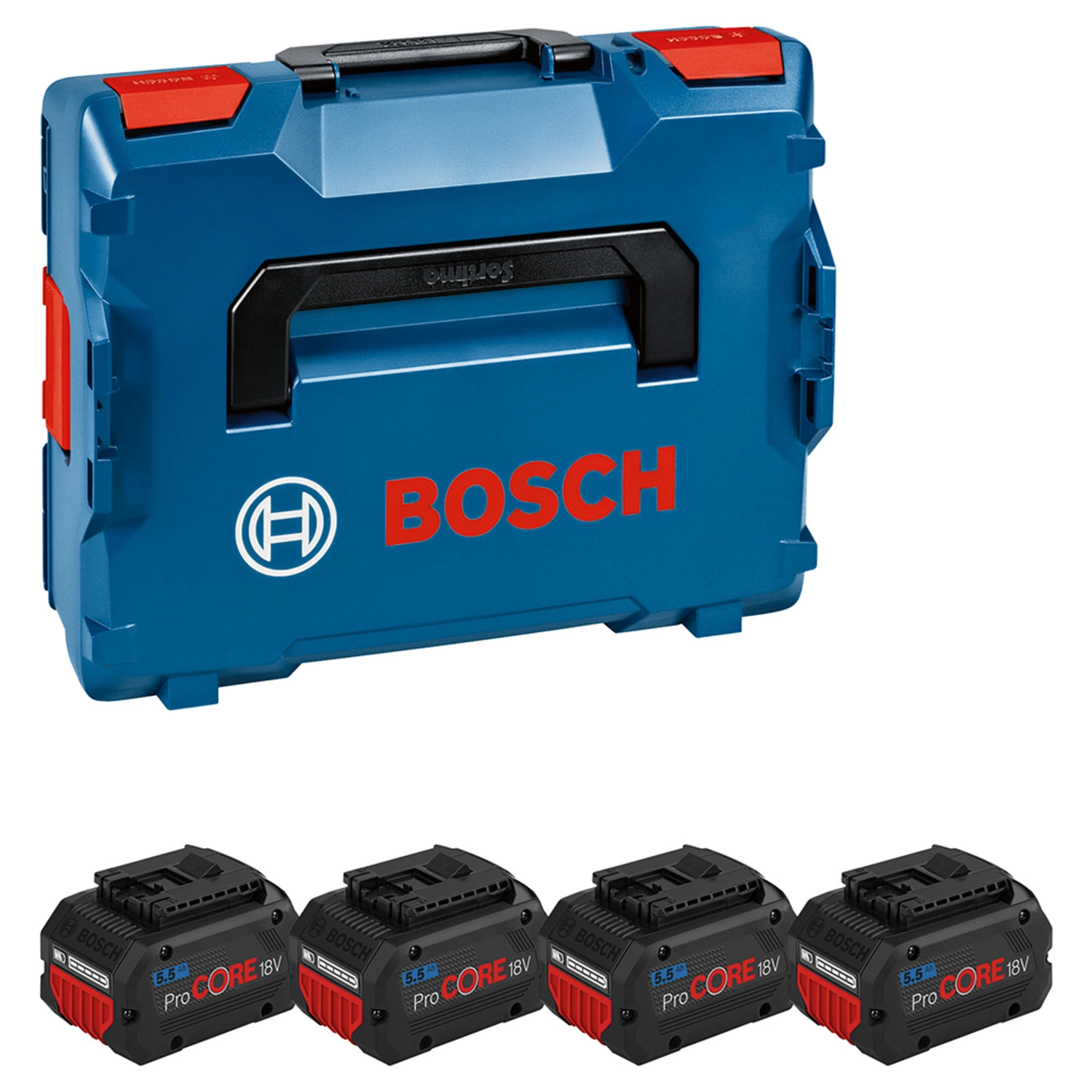 Bosch 1600A02A2U 4-delige ProCORE Accu set in L-BOXX - 4x 18V 5.5Ah accu's-image