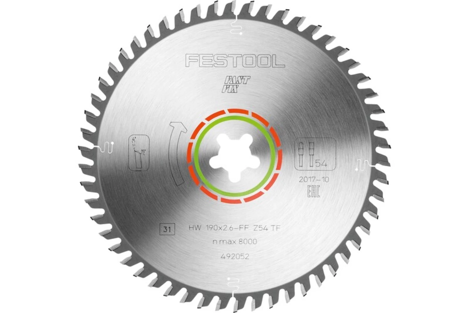 Festool 492052 / FF TF54 Cirkelzaagblad - 190 x FF x 54T - Hout / Epoxy / Aluminium / Kunststof-image