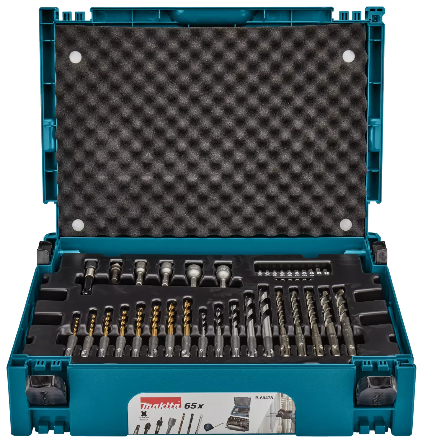 Makita B-69478 Jeu embouts de vissage et de perçage - SDS plus - MAKPAC - 65 pièces-image