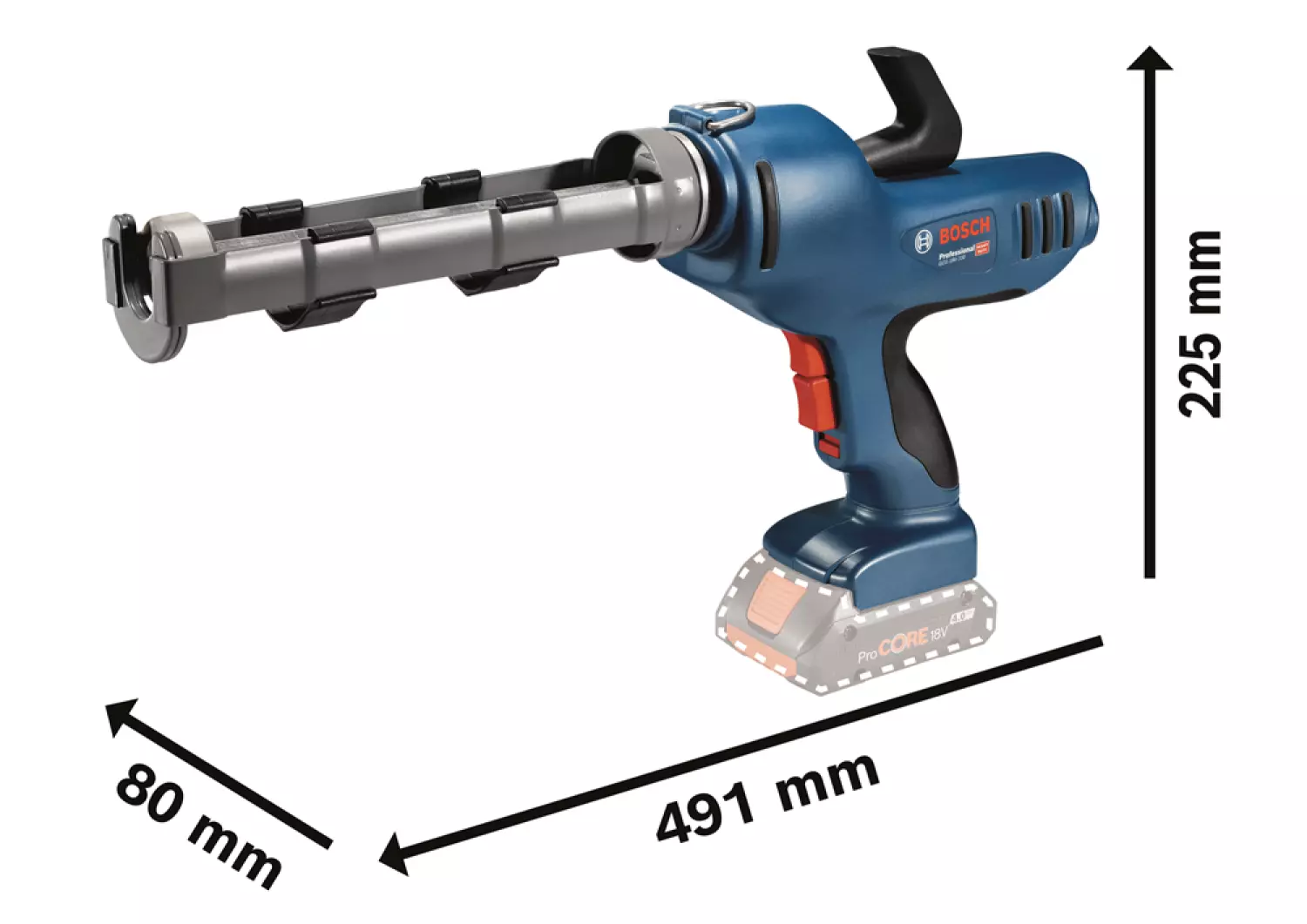 Bosch 06019C4100 - Pistolet à mastic sans-fil GCG 18V-310 - Machine seule-image