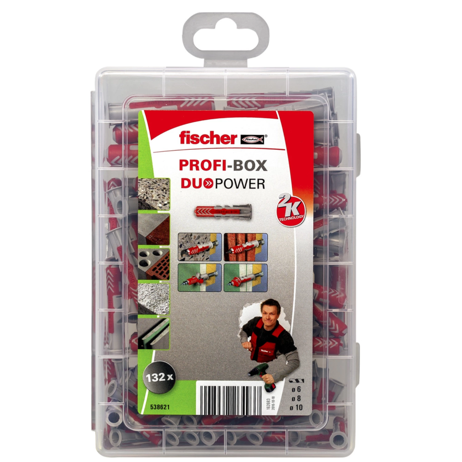 Fischer 538621 160-delige Profibox DuoPower Ø6, Ø8 en Ø10 pluggenset-image