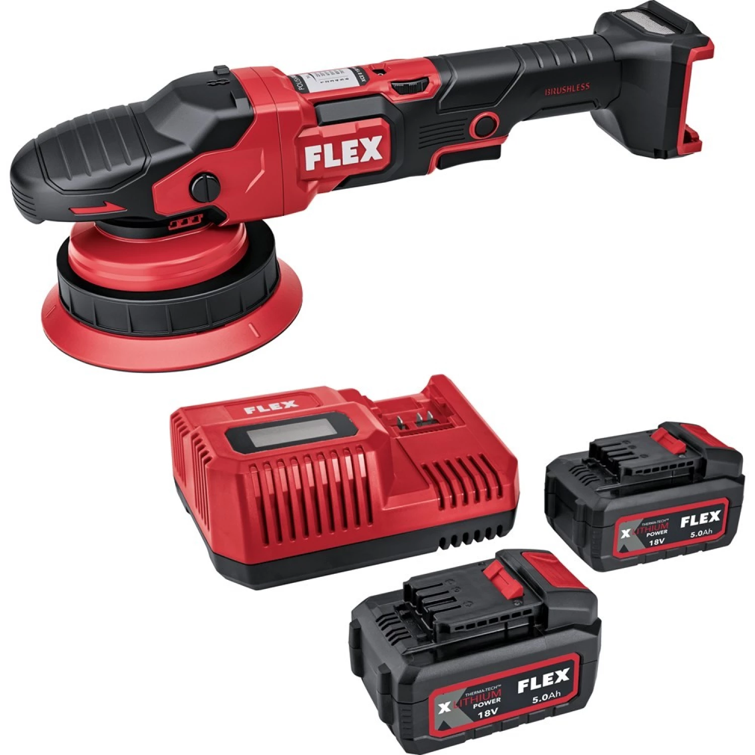 Flex XCE 8 150 18-EC Set 18V kit de ponceuse orbitale excentrique sans fil (2x batterie 5.0Ah) - 150 mm-image