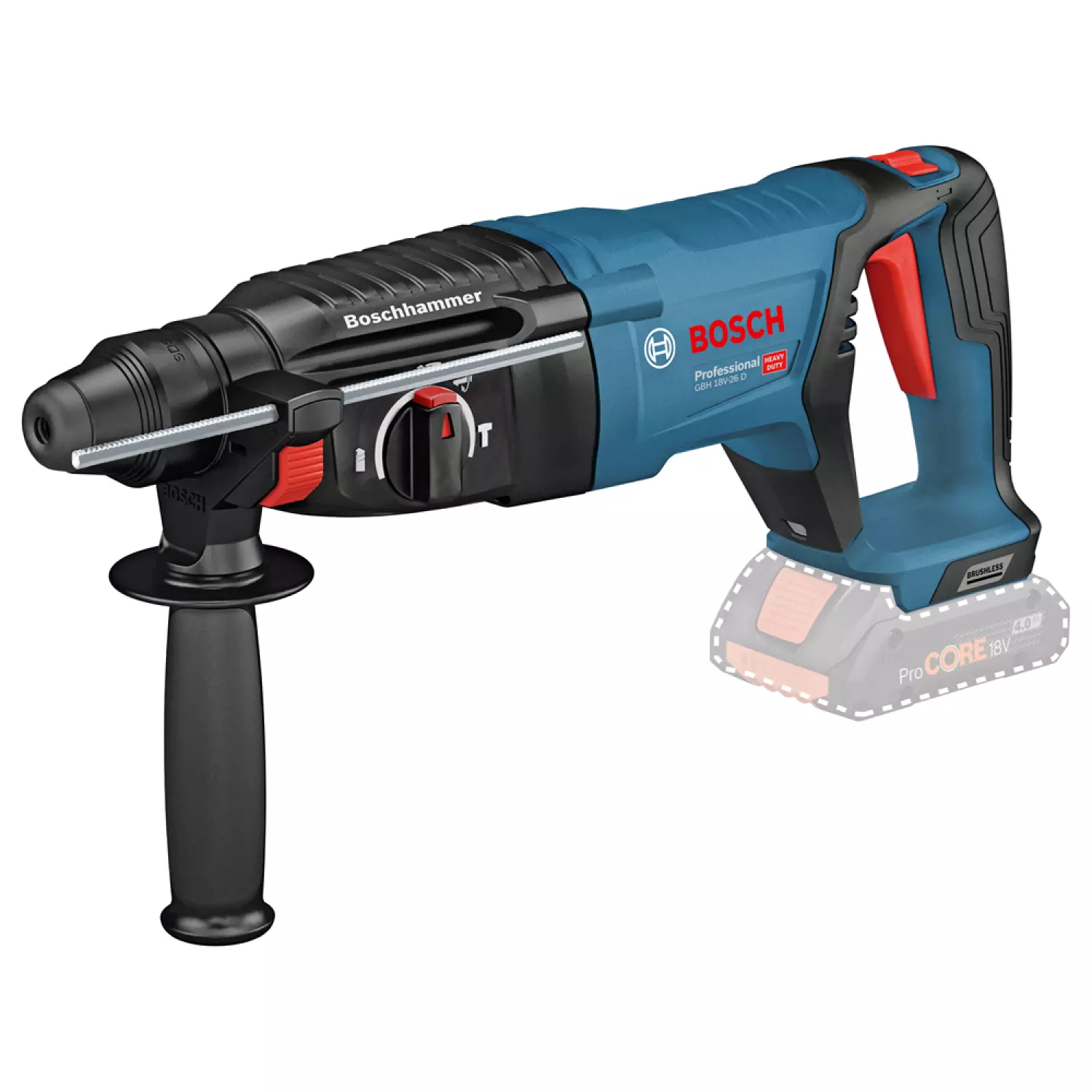 Bosch GBH 18 V-26 D 18V Li-ion accu SDS-plus boorhamer body - SDS plus - 2,5J - koolborstelloos-image