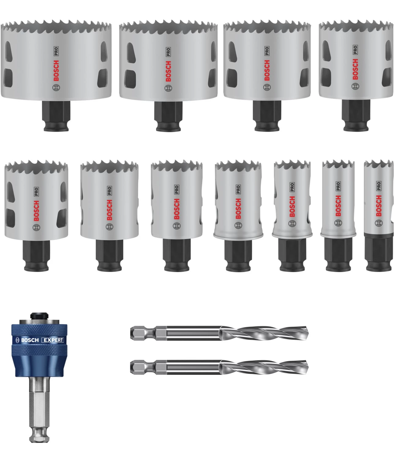 Bosch 061599767A PRO 14-delige Powerchange Gatzagenset - Hout en Metaal - 20,22,25,32,35,40,44,51,60,68,76mm-image