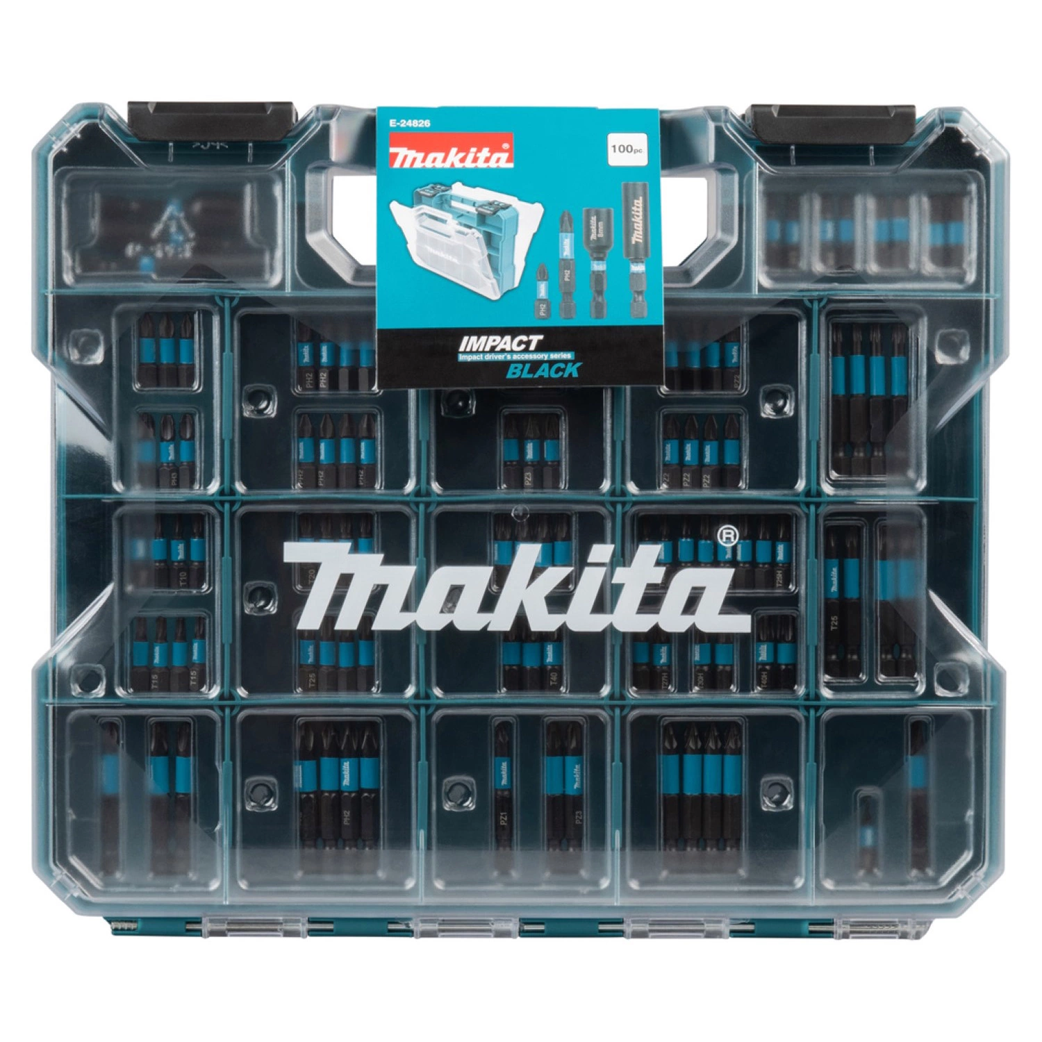 Makita E-24826 Jeu de 100 embouts de vissage à percussion - Impact Black-image