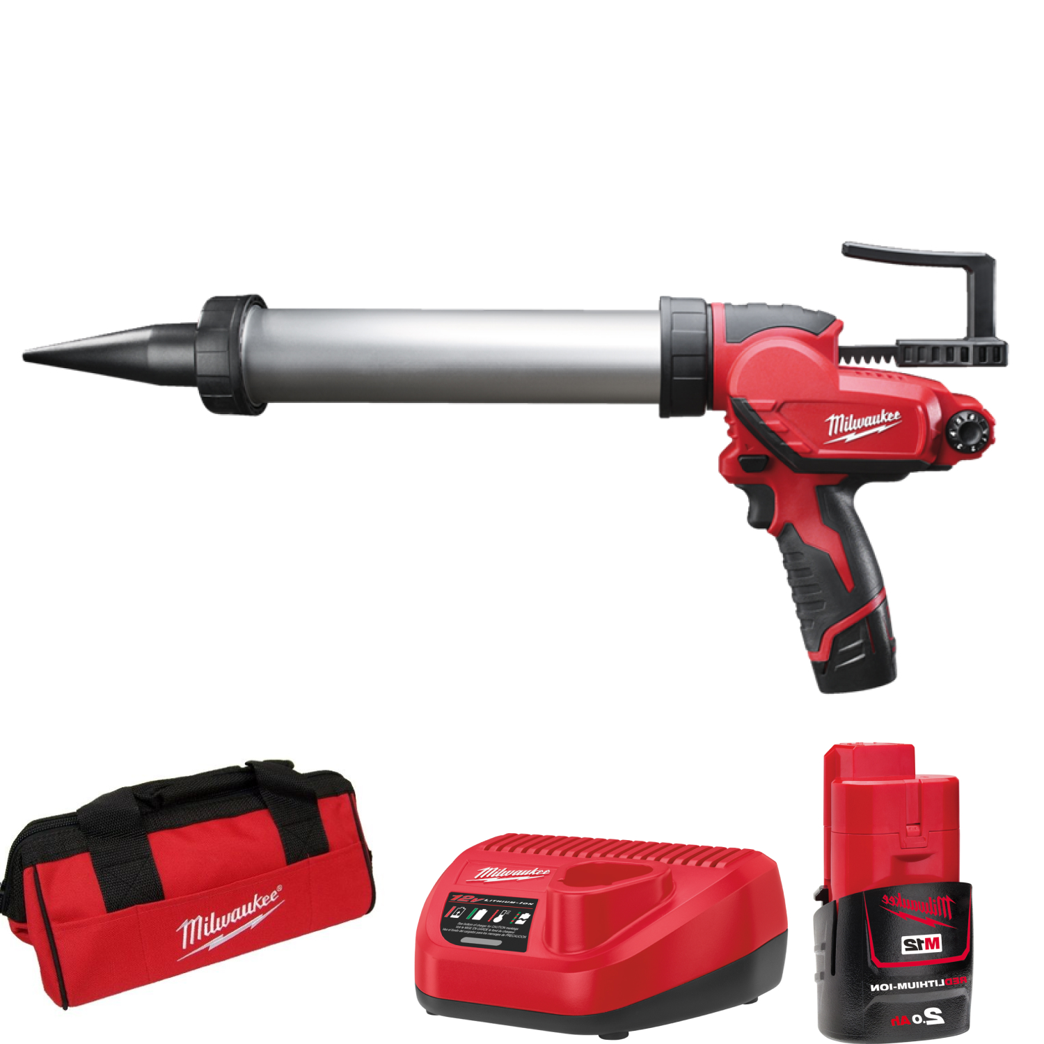 Milwaukee M12 PCG/400A-201B Li-Ion pistolet à colle / mastic avec porte-cartouche - 12V-image
