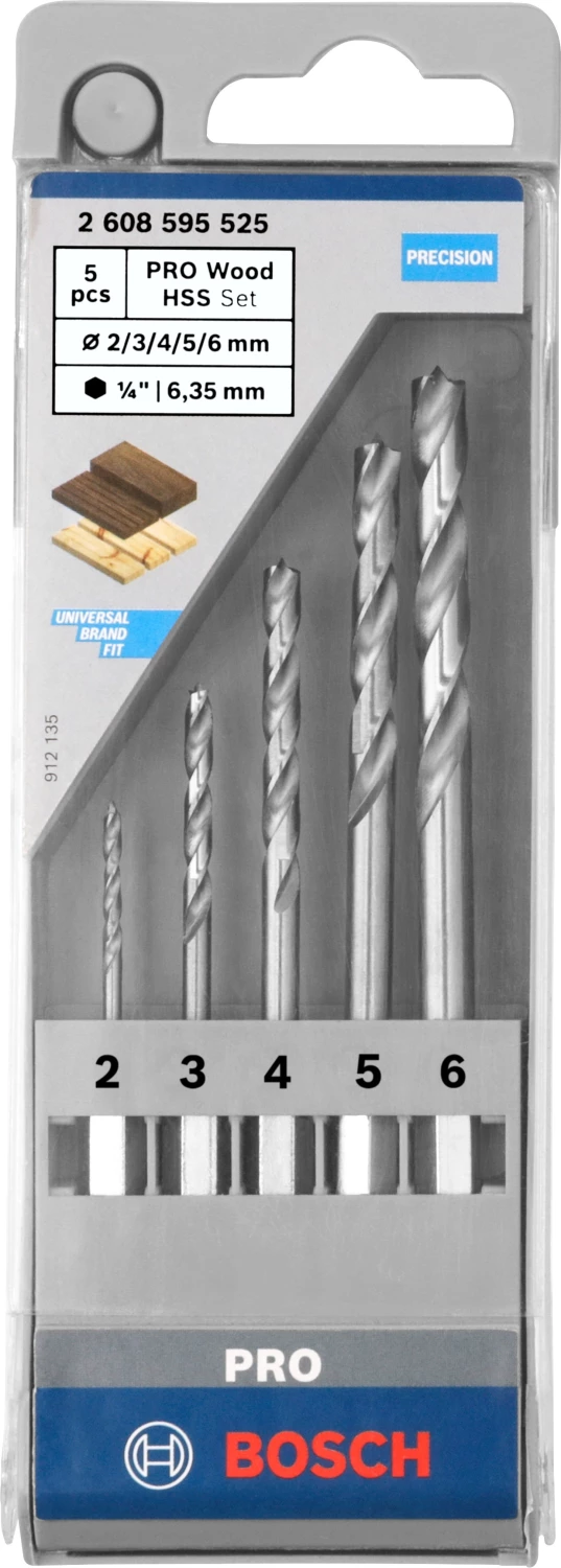 Bosch 2608595525 PRO 5-delige houtborenset - 2/3/4/5/6mm-image