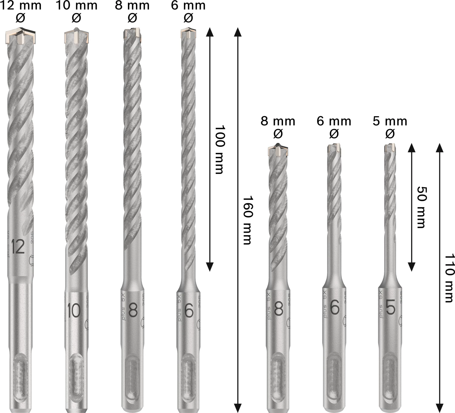Bosch 2608707246 7-delige PRO SDS plus-5X Hamerboorset-image