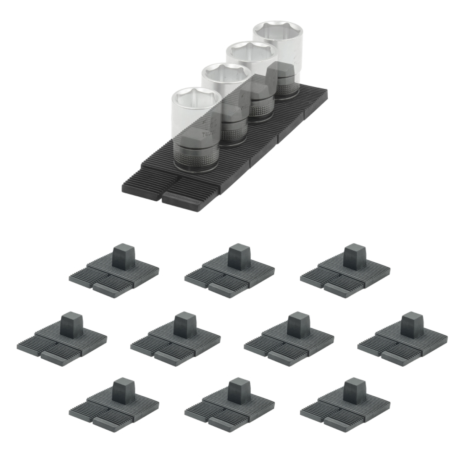 StealthMounts DHSP-1/2-SK-10 Support pour couvercle de tiroir 1/2 » pour commode - noir - 10 pièces-image