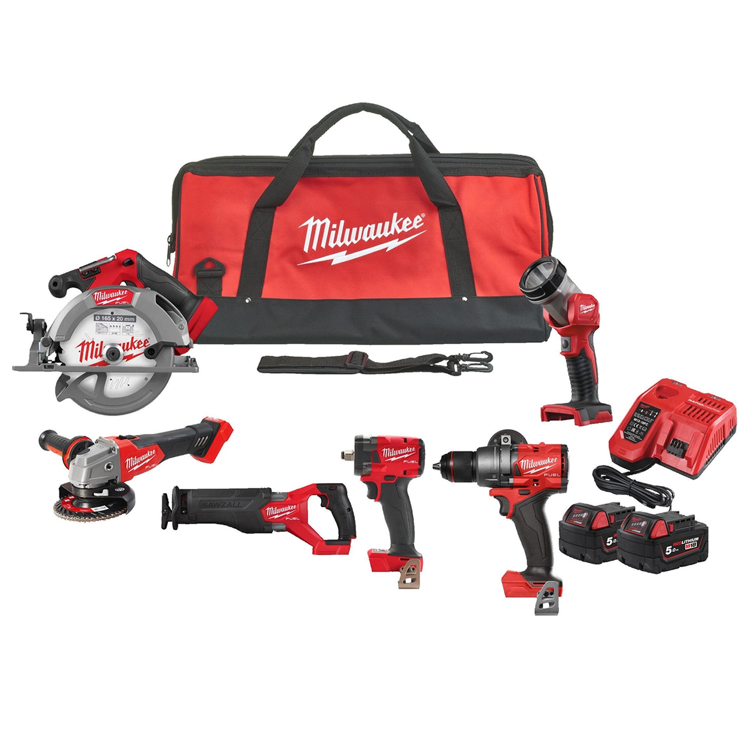 Milwaukee M18 FPP6H3-502B 18V Li-ion cordless 6-Piece combi set in transport bag-image