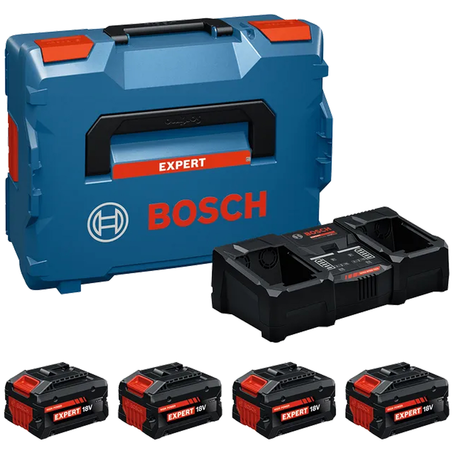 Bosch EXBA18V accu Starterset (2x 5,5Ah, 2x 8.0Ah) + lader-image