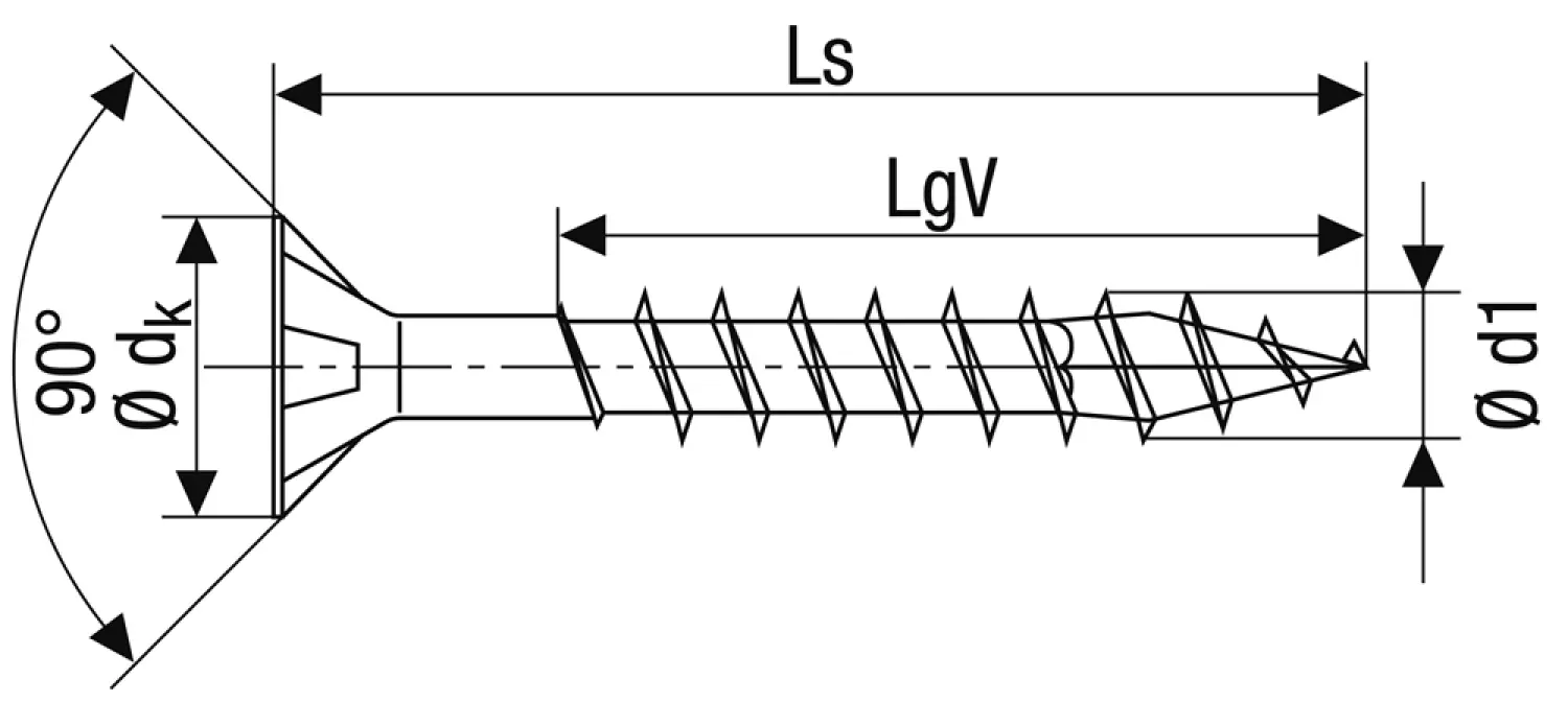SPAX 1081010500805 Vis universelle - Tête fraisée - 5x80 - Filetage complet - Tête cruciforme Z2 - WIROX - 100 pièces-image