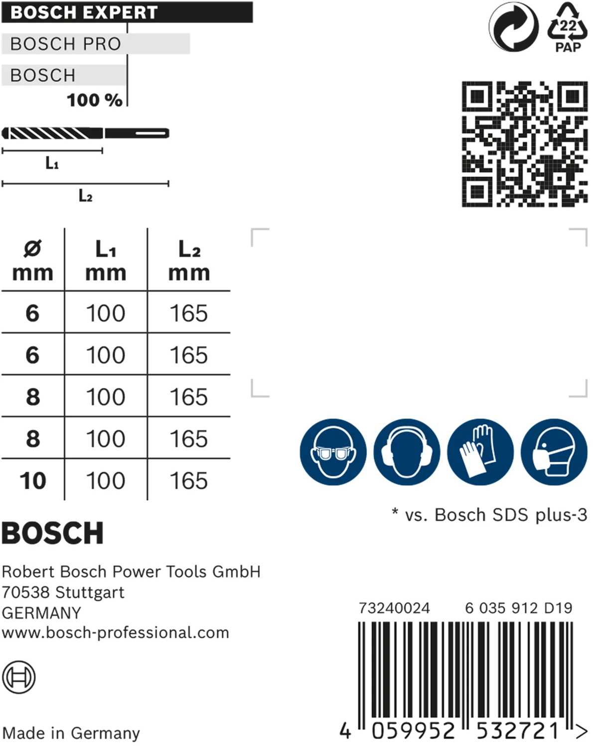 Bosch 2608900198 EXPERT 5-delige SDS plus-7X borenset in cassette - 6/8/10mm-image