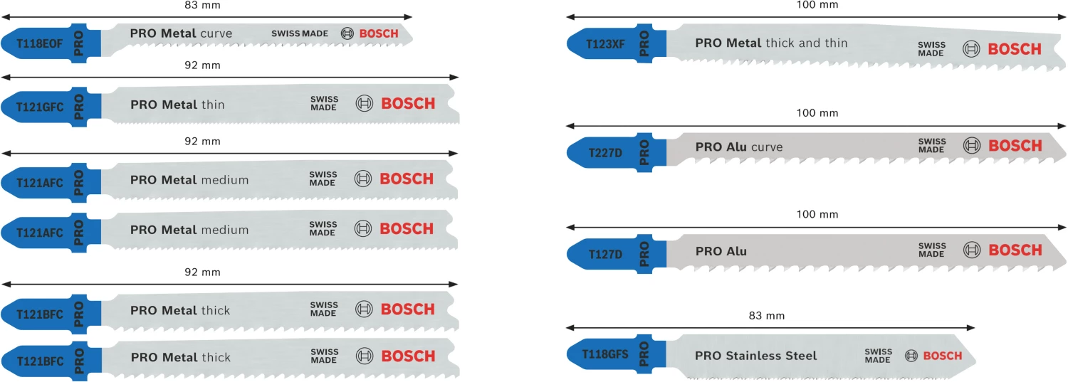 Bosch 2607011942 PRO 10-delige Metaal en Aluminium zaagbladenset in Robustline cassette-image
