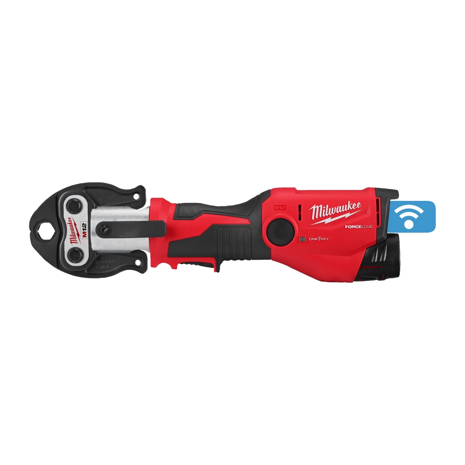 Milwaukee M12 ONEHPT-202C Kit de pince hydraulique à batterie Li-ion 12 V (2 batteries 2,0 Ah) dans un coffret-image