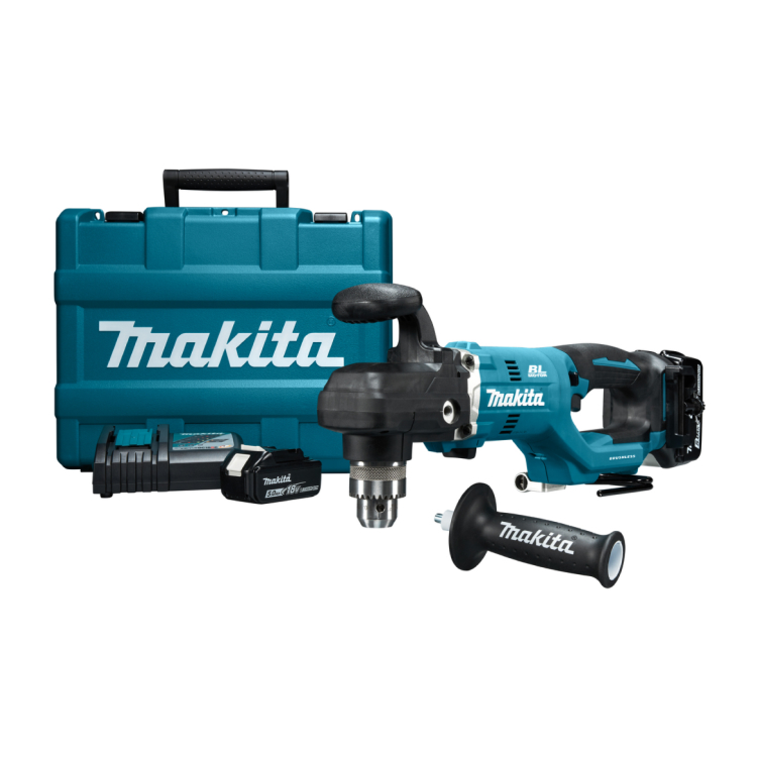 Makita DDA450RTE Perceuse d'angle sans-fil - 18V Li-ion - 2 batteries 5,0 ah - Coffret - 13 mm - Brushless-image
