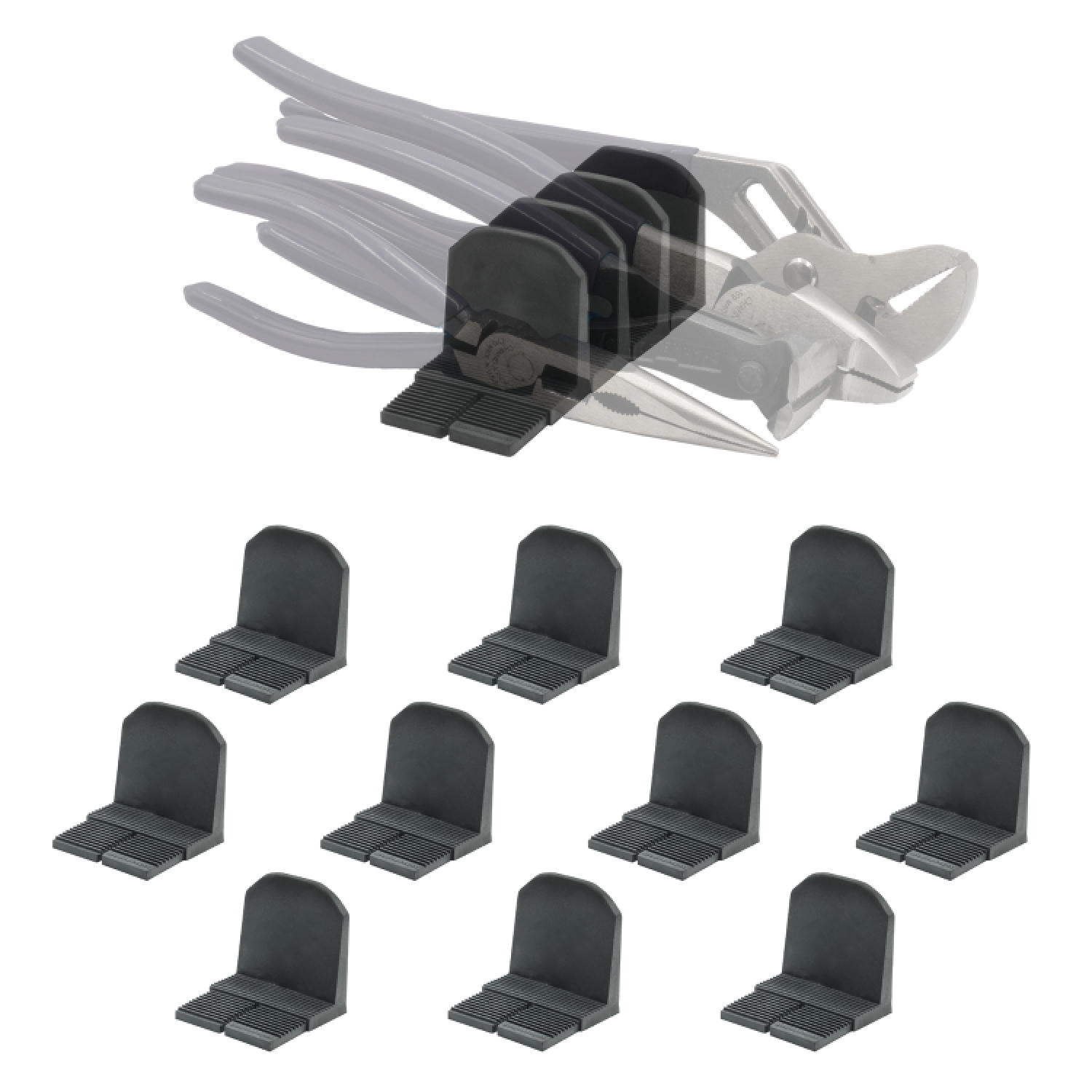 StealthMounts DHSP-PL-10 Drawer Hive Tangenhouder voor ladekast - zwart - 10 stuks-image