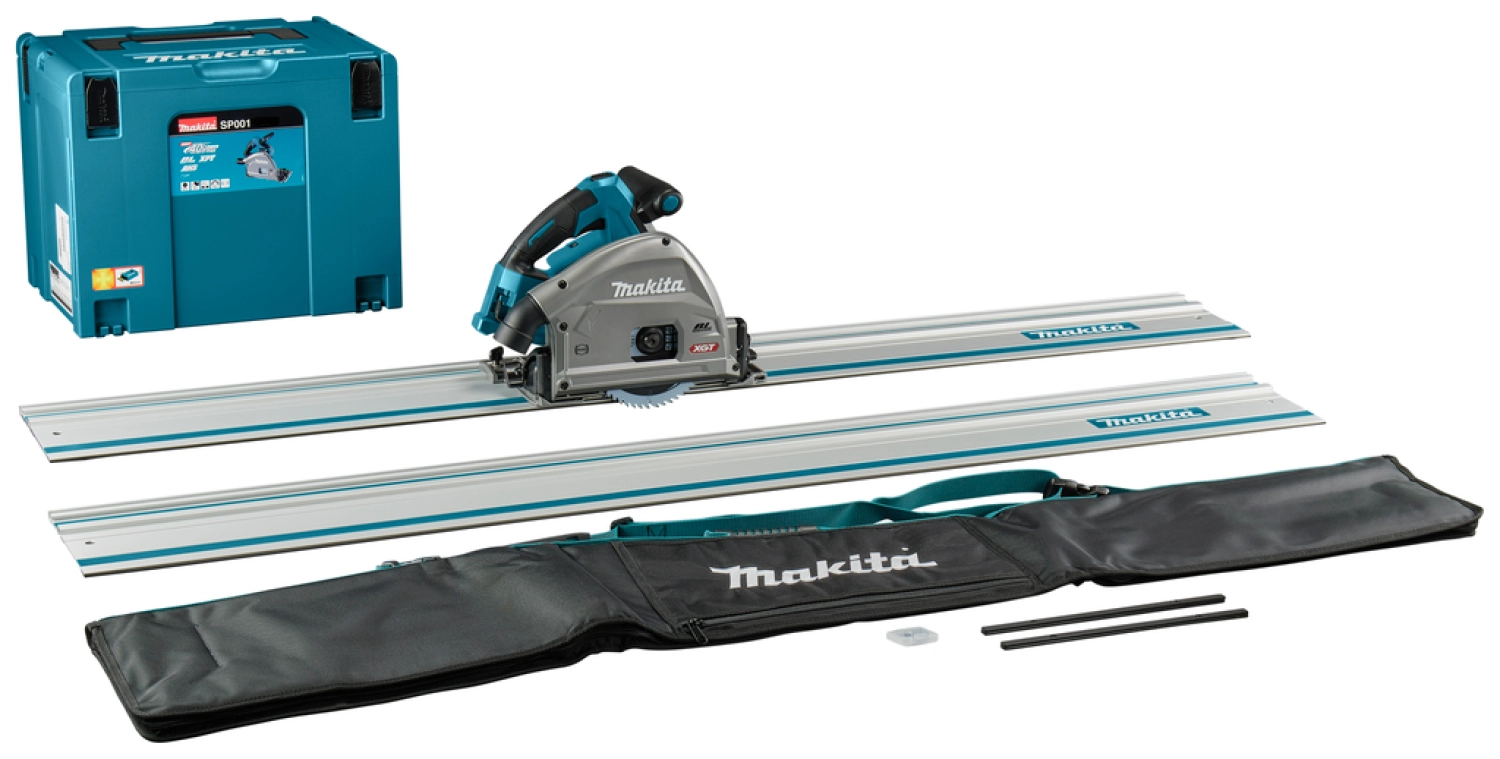 Makita SP001GZ06 XGT 40V Max Li-Ion accu Invalcirkelzaag body in Mbox met AWS zender + 2 geleiderails in tas - 165mm-image