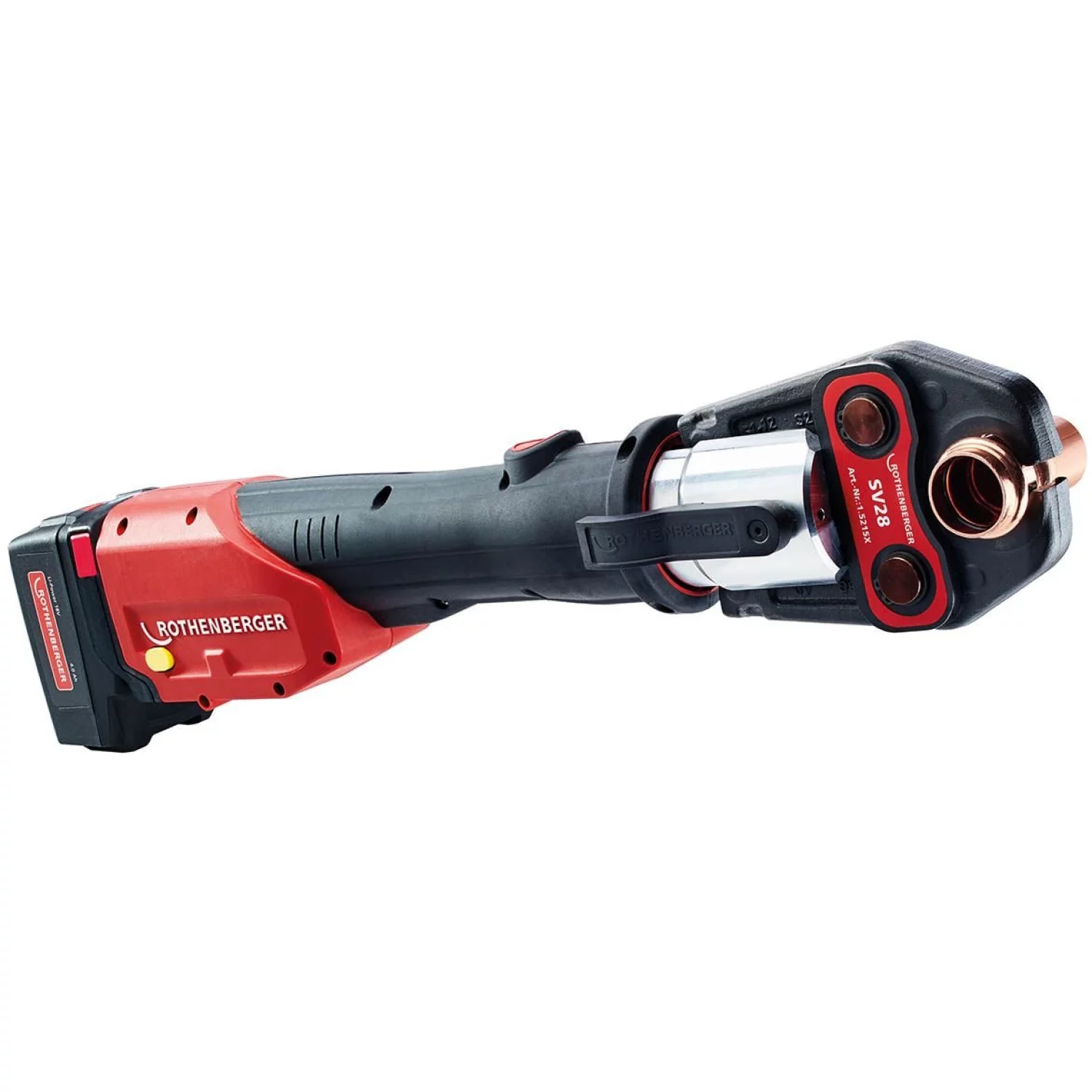 Rothenberger Romax 4000 - Set sertisseuse Li-Ion 18V (1x batterie 4.0Ah) incl. mâchoires U16-20-25 dans mallette-image