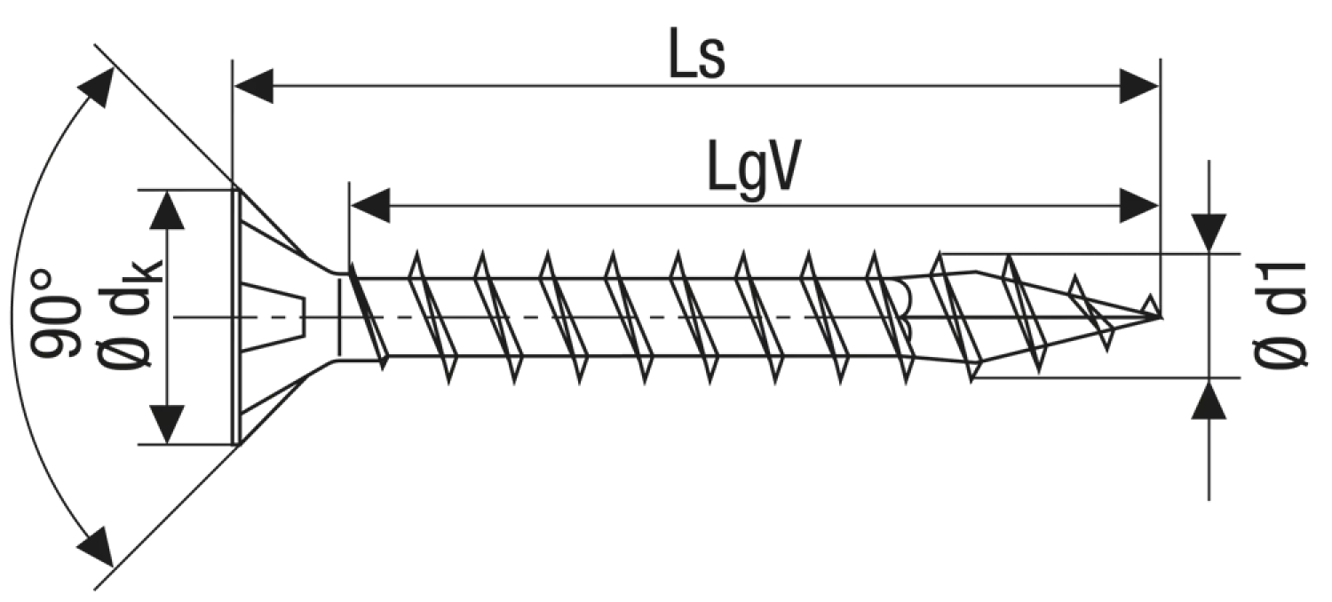 SPAX 1081010450603 Vis universelle - Tête fraisée - 4,5x60 - Filetage complet - Tête cruciforme Z2 - WIROX - 100pcs-image