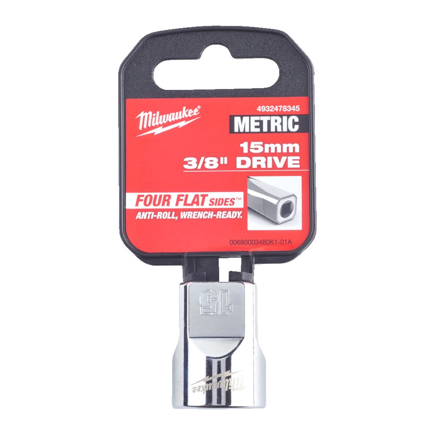 Milwaukee 4932478345 Dop - 3/8" FOUR FLAT™ - 15mm-image
