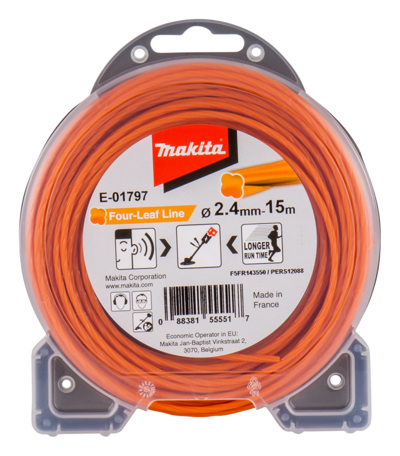 Makita E-01797 Maaidraad Four-Leaf Line oranje - 2,40mm - 15 meter-image