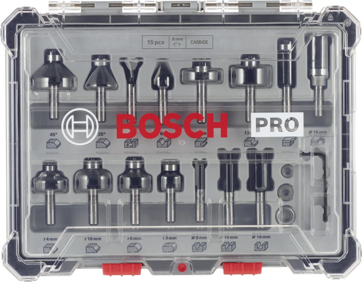 Bosch 2607017472 15-delige Frezenset in cassette - 8mm-image