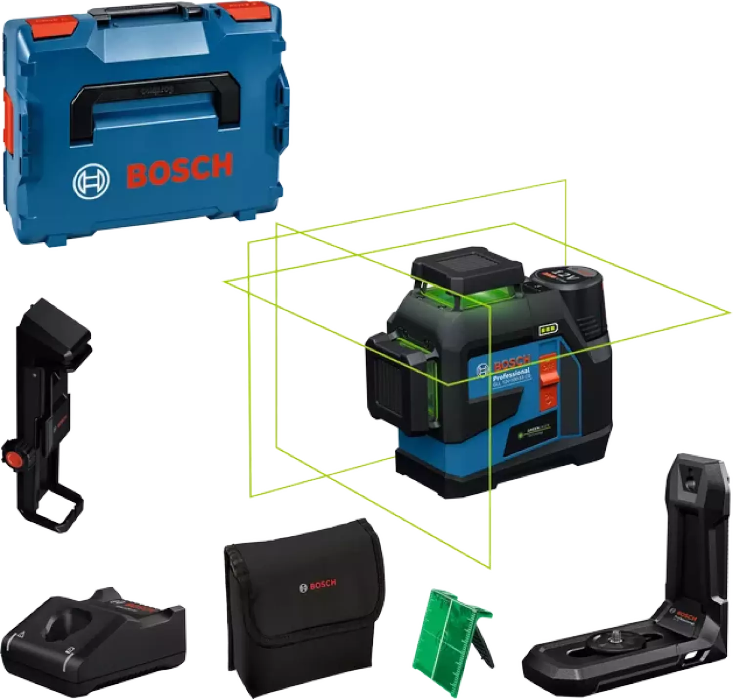 Bosch GLL 12V-100-33 CG 12V accu Lijnlaser set (1x 2.0Ah)  in L-Boxx-image