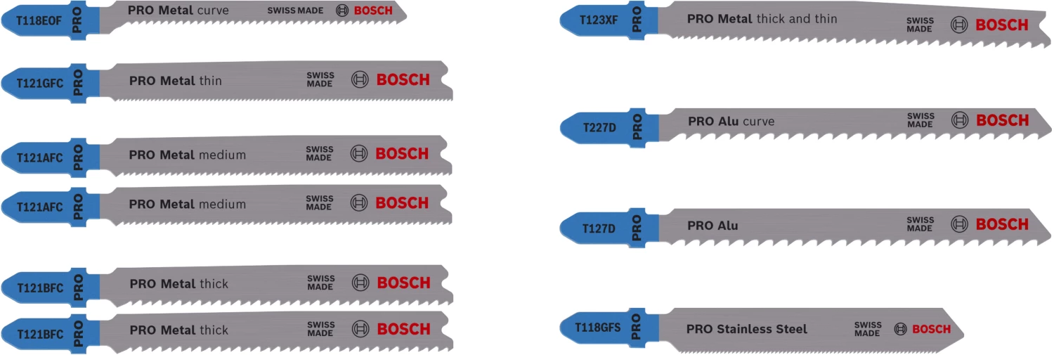 Bosch 2607011942 PRO 10-delige Metaal en Aluminium zaagbladenset in Robustline cassette-image