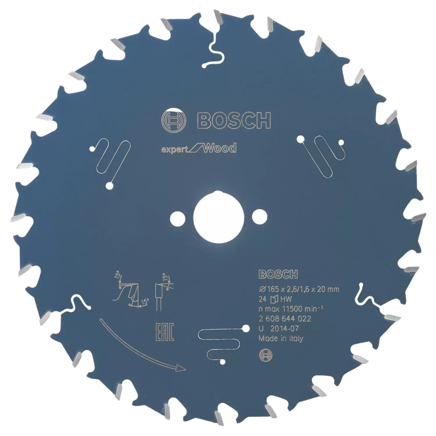 Bosch 2608644022 Expert Cirkelzaagblad - 165 x 20 x 24T - Hout - Carbide-image