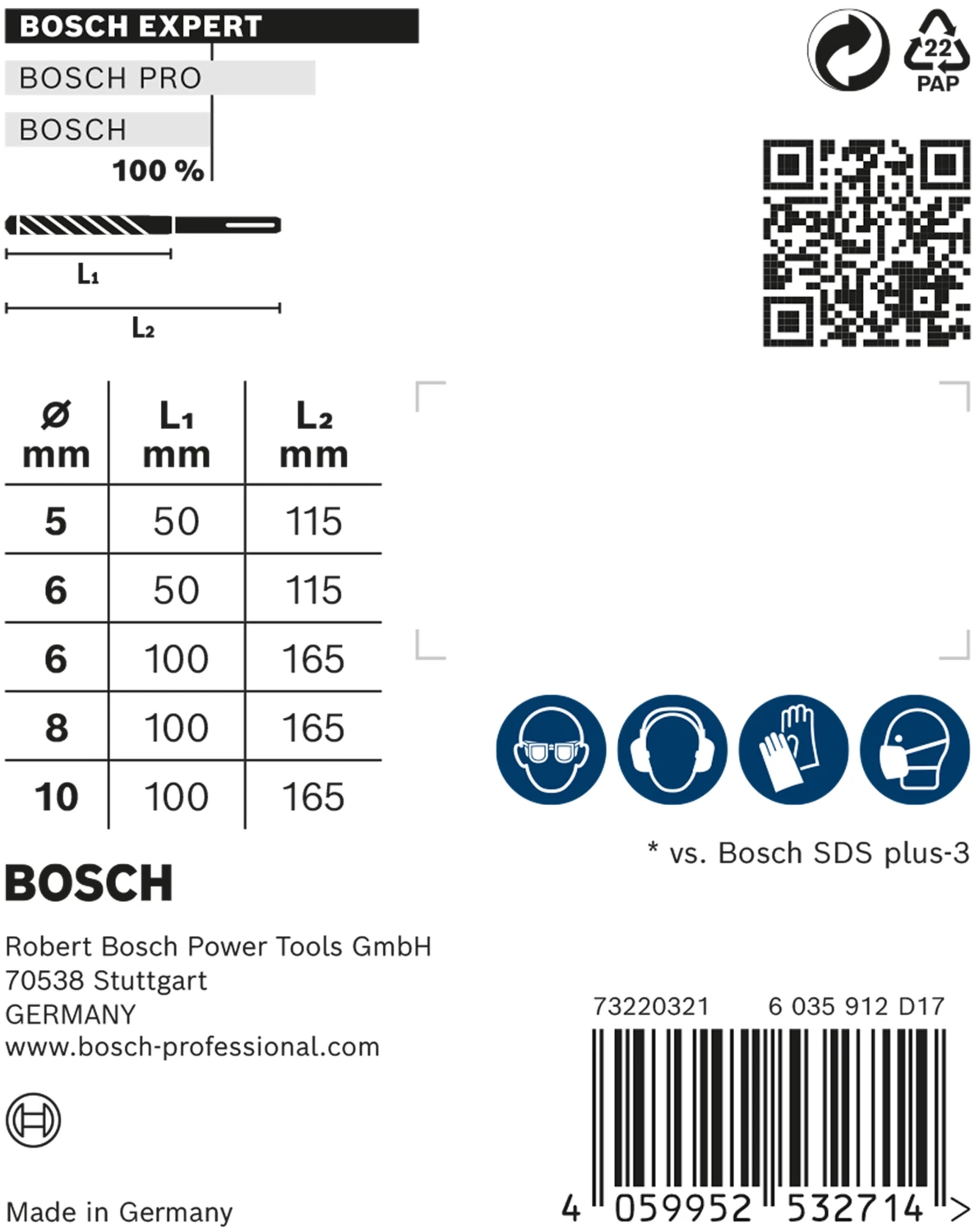 Bosch 2608900197 EXPERT 5-delige SDS-Plus borenset-7X - 5/6/6/8/10mm-image