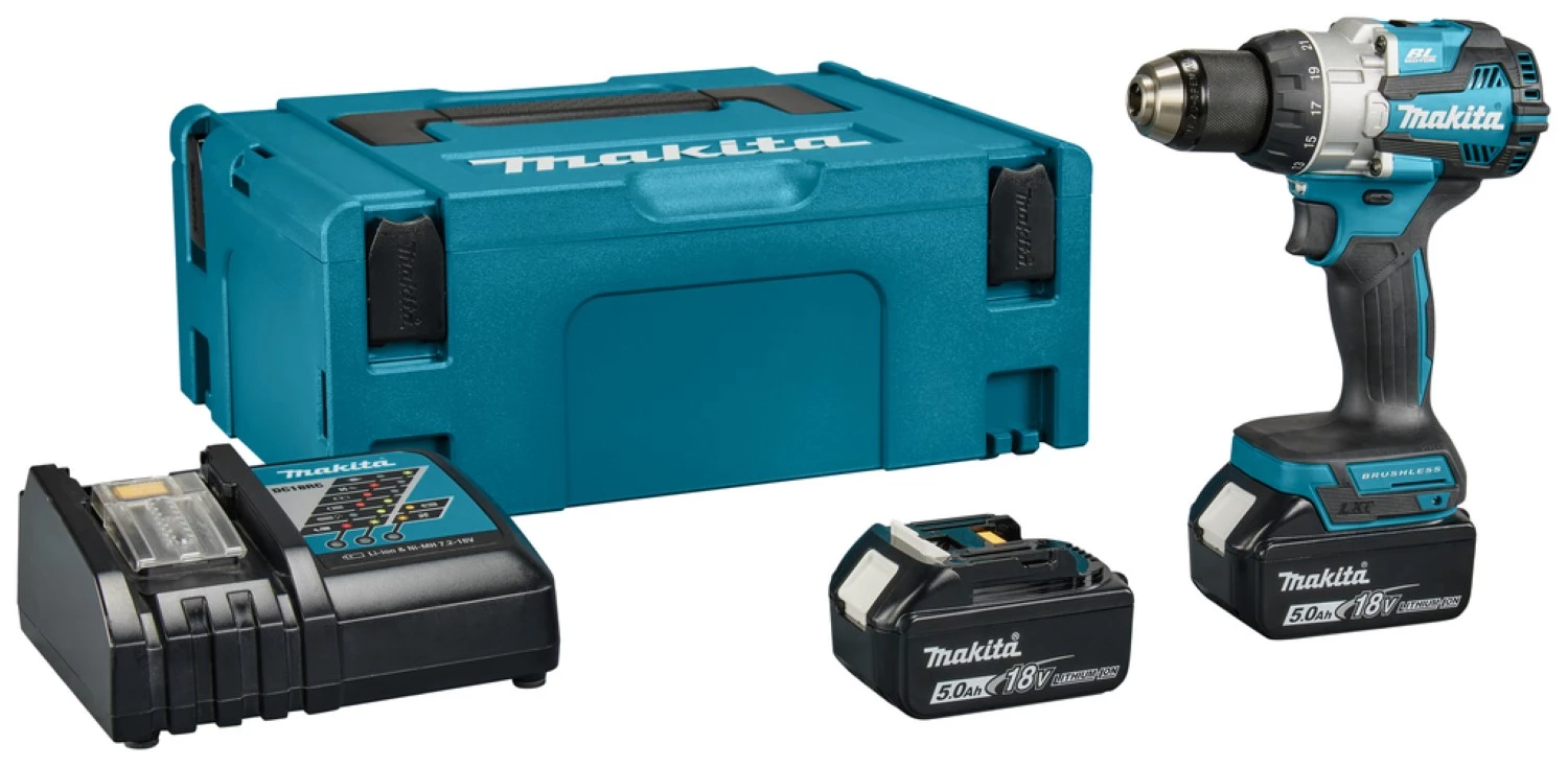 Makita DHP489RTJ LXT 18 V Li-ion accu klopboor- /schroefmachine set (2x 5,0Ah)  in Mbox-image