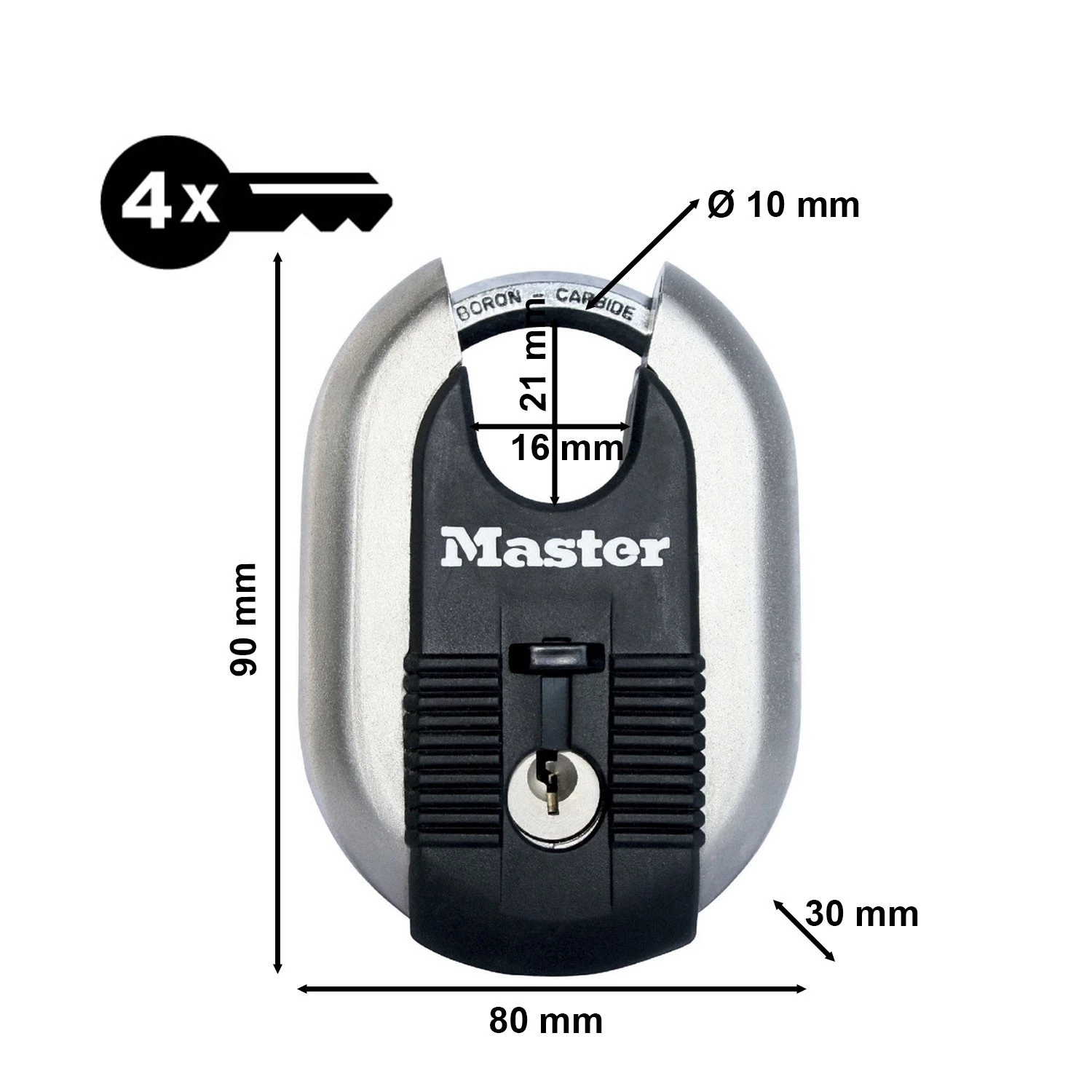 Master Lock M187EURD Hangslot Excell® - RVS titanium versterkt - 60mm breed - Sleutels-image