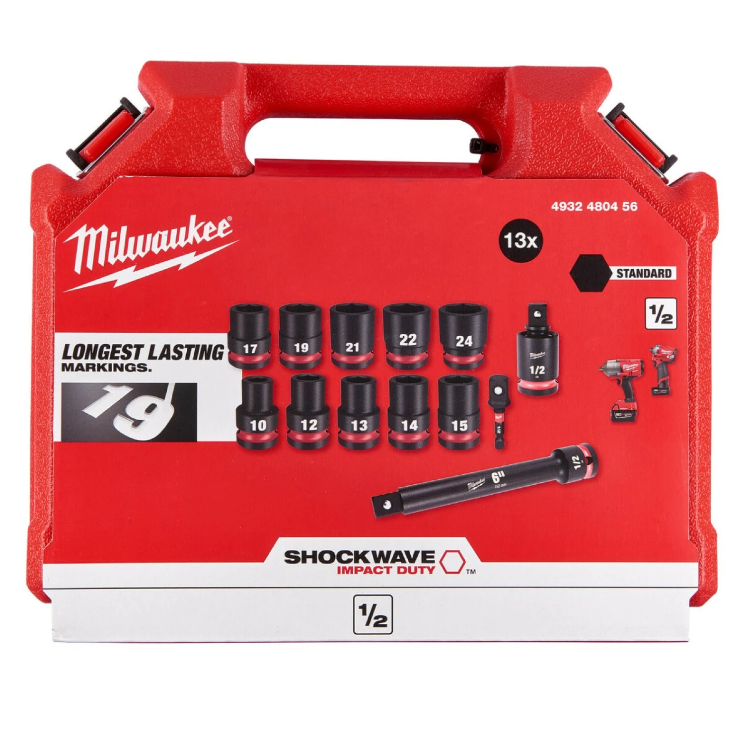 Milwaukee 4932480456 SHOCKWAVE Set de douilles 13 pièces-image