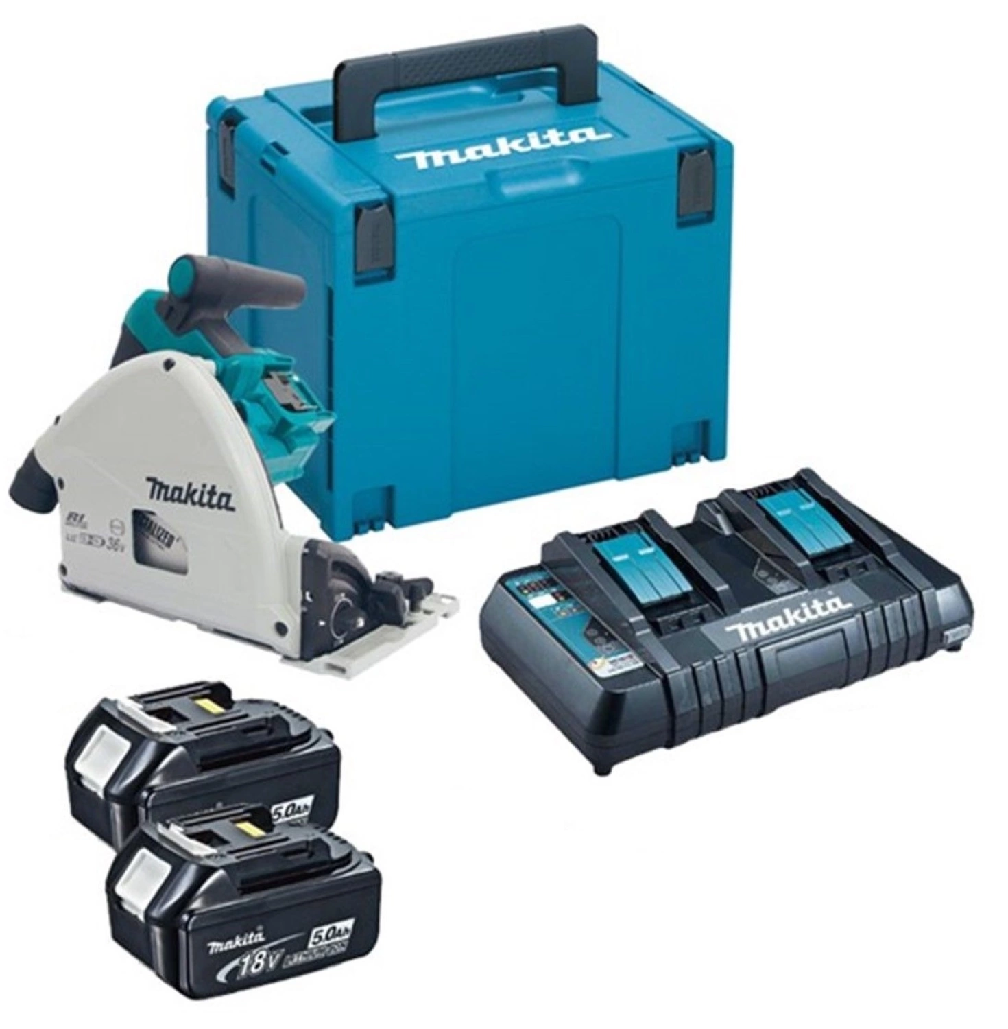 Makita DSP600PT2J 36V (2x 18V) Li-Ion accu Invalzaag set (2x 5,0Ah accu) in Mbox - 165 x 20mm - koolborstelloos-image